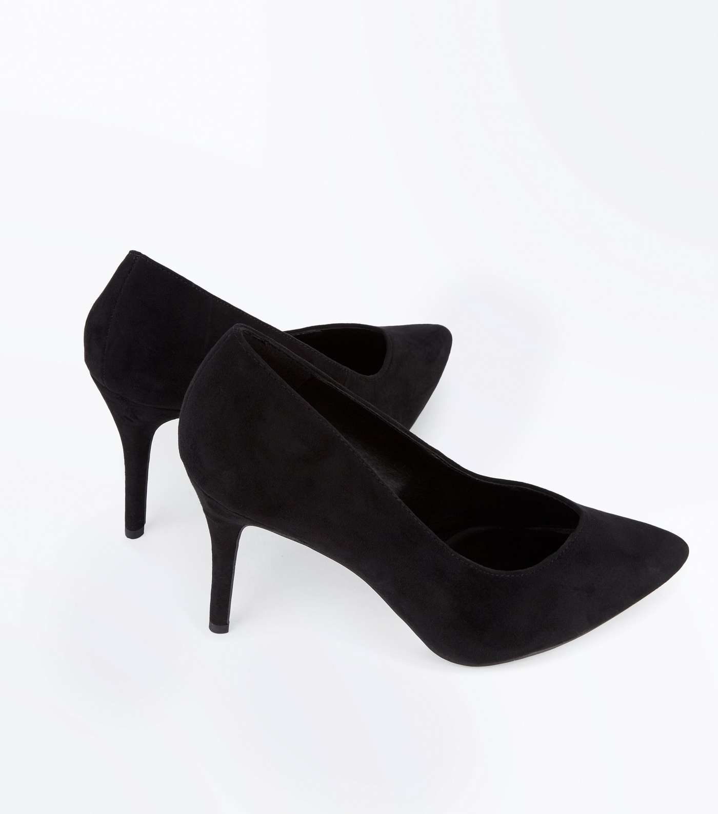 Black Sweetheart Pointed Court Shoes Image 4