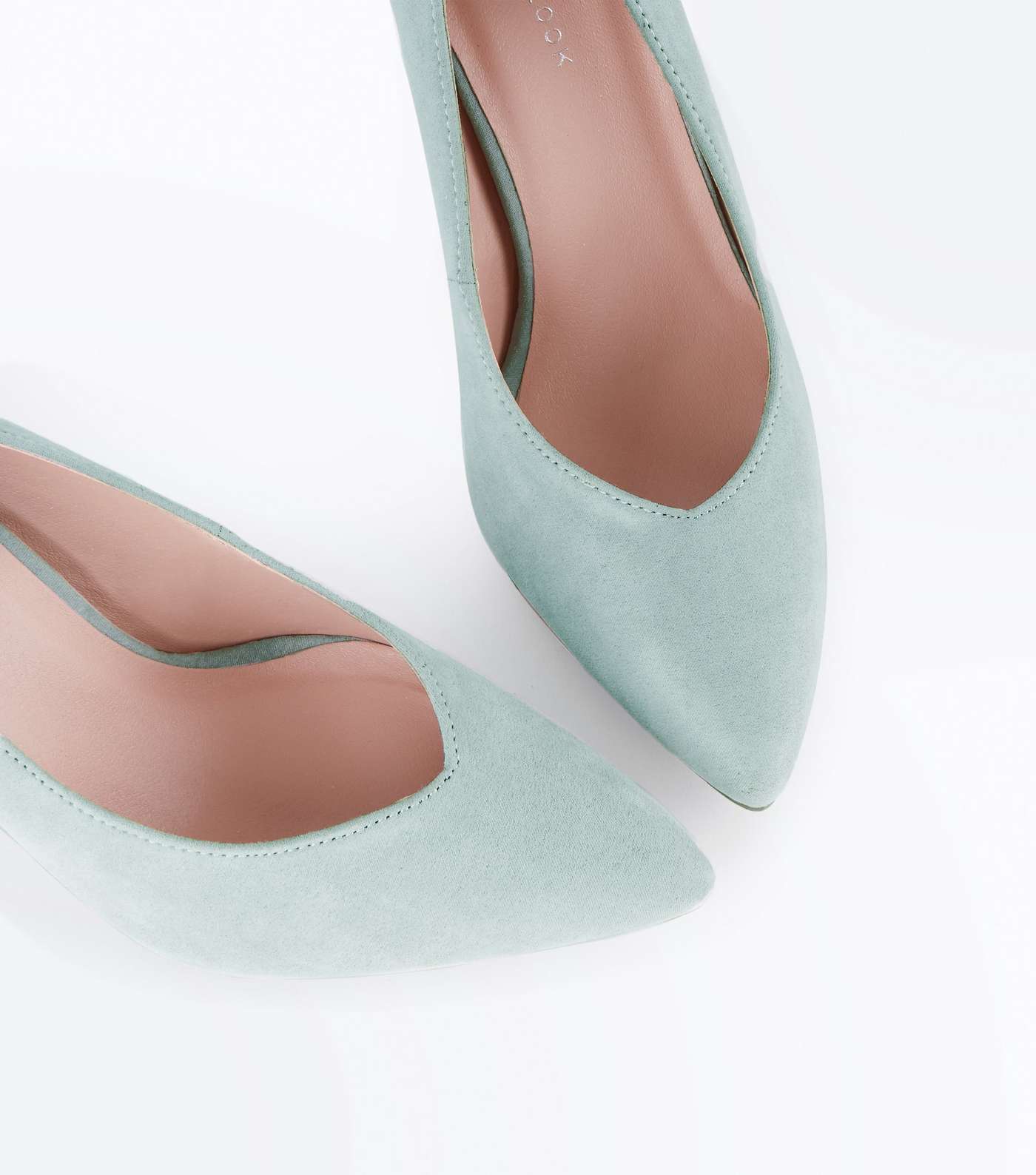 Mint Green Sweetheart Pointed Court Shoes Image 4