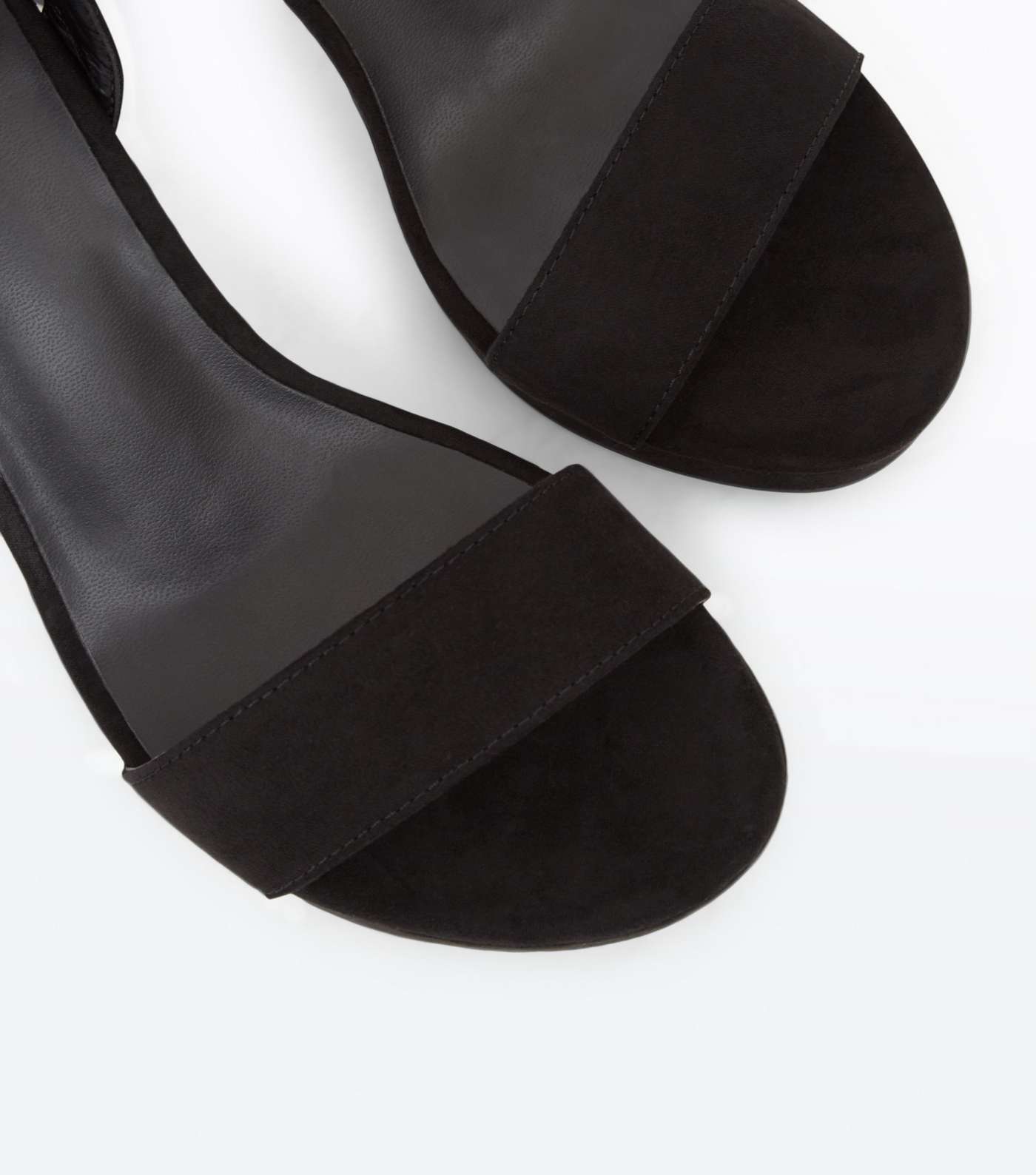 Black Suedette Block Heel Platform Sandals Image 3
