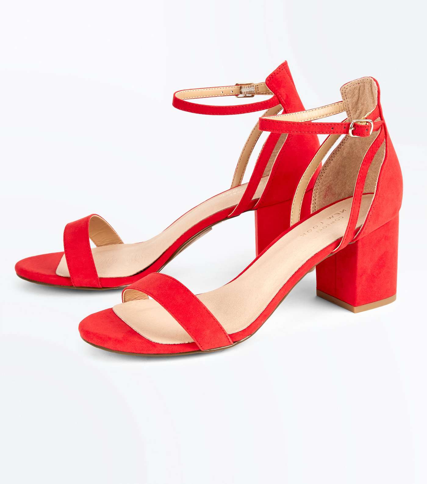 Red Comfort Flex Suedette Block Heel Sandals Image 3