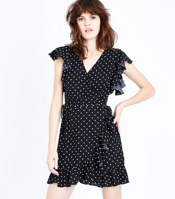 new look black spotty dress