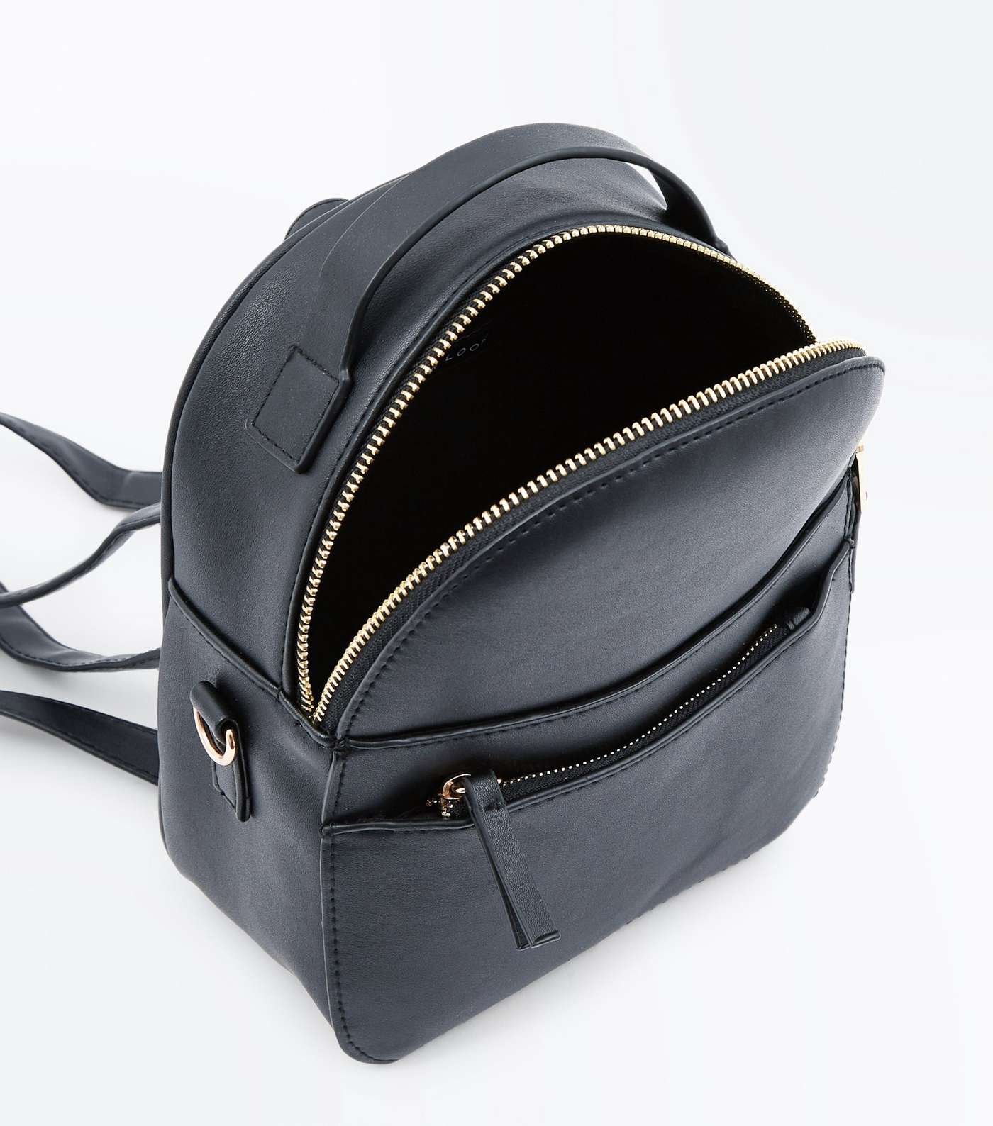 Black Convertible Strap Micro Backpack Image 5
