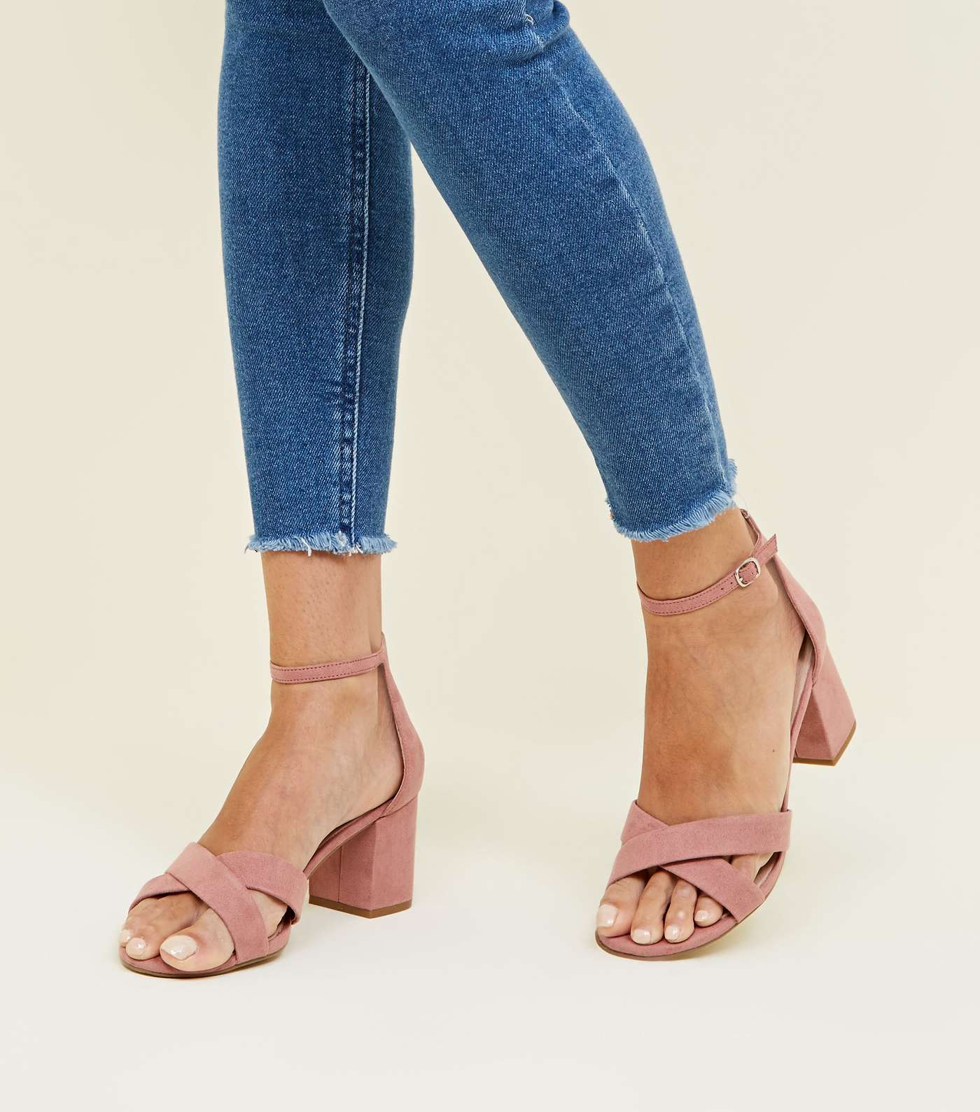 Pink Comfort Flex Suedette Cross Strap Sandals Image 2