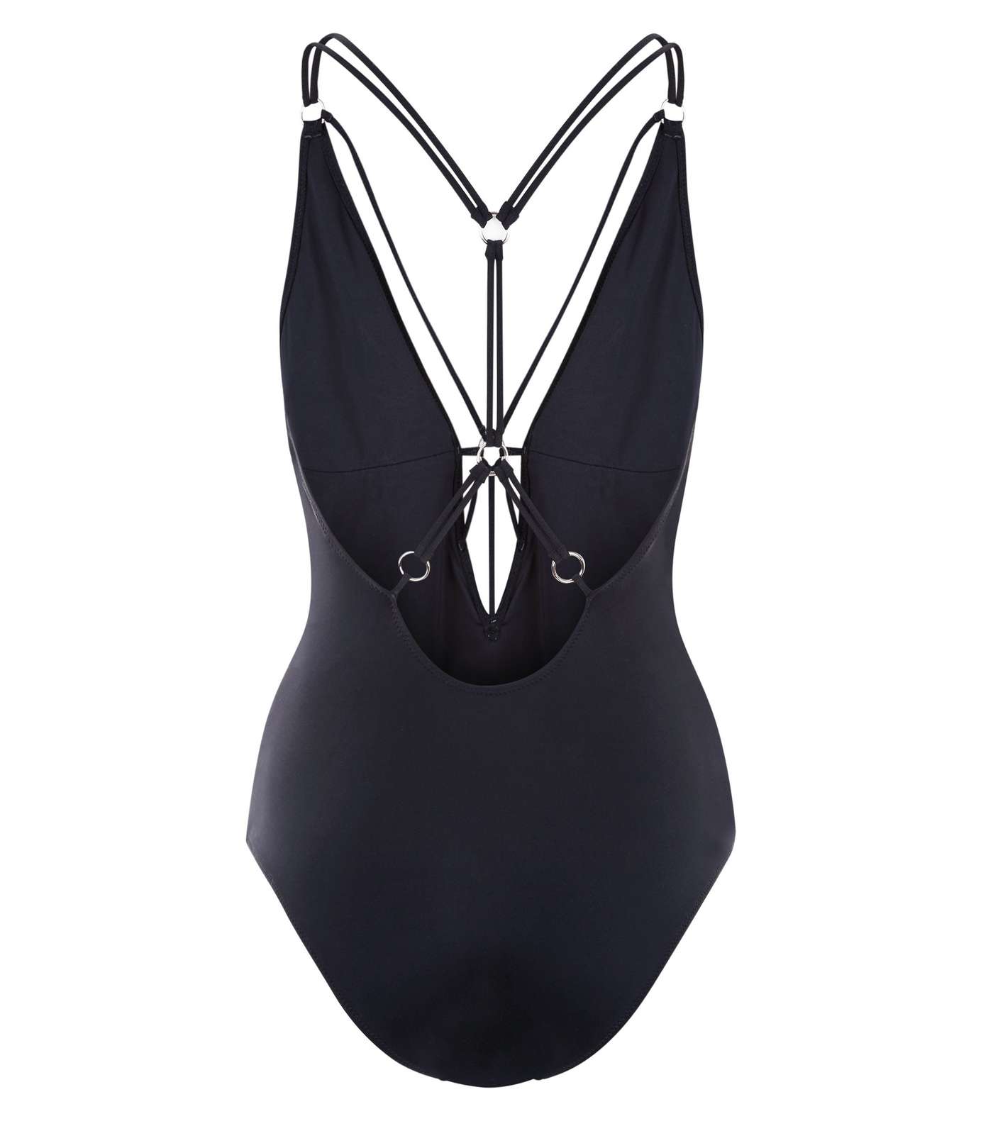 Black Ring Strappy Swimsuit  Image 4