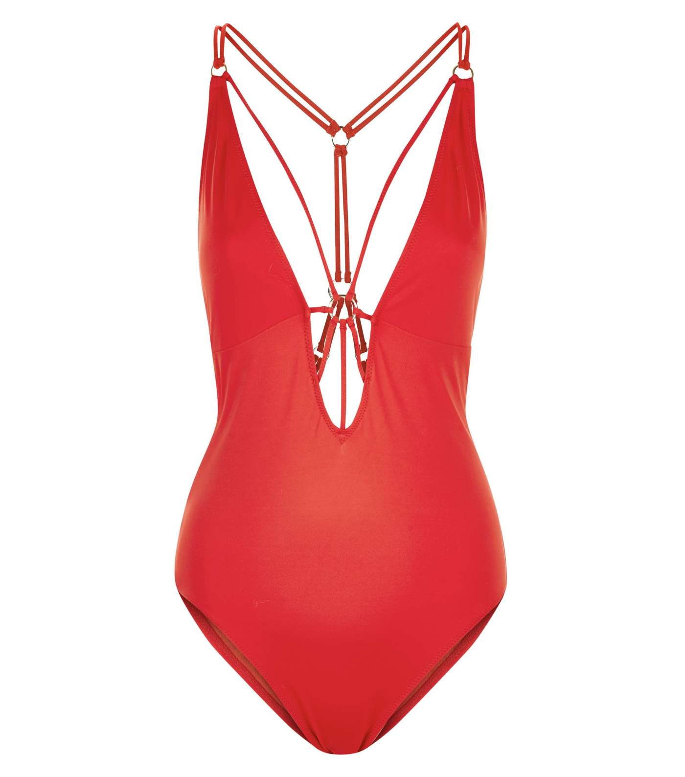 Red Ring Strappy Swimsuit  Image 3