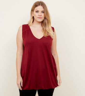 plus size bubble hem vest tops