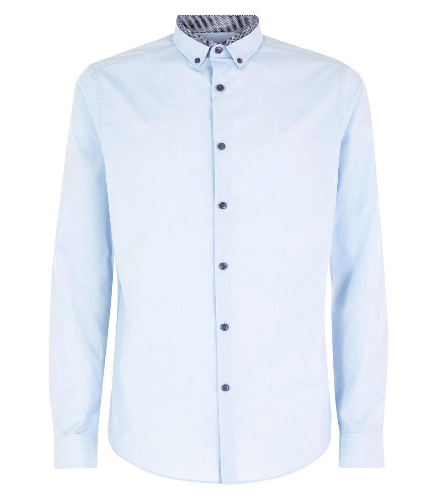 Pale Blue Double Collar Trim Shirt Image 4