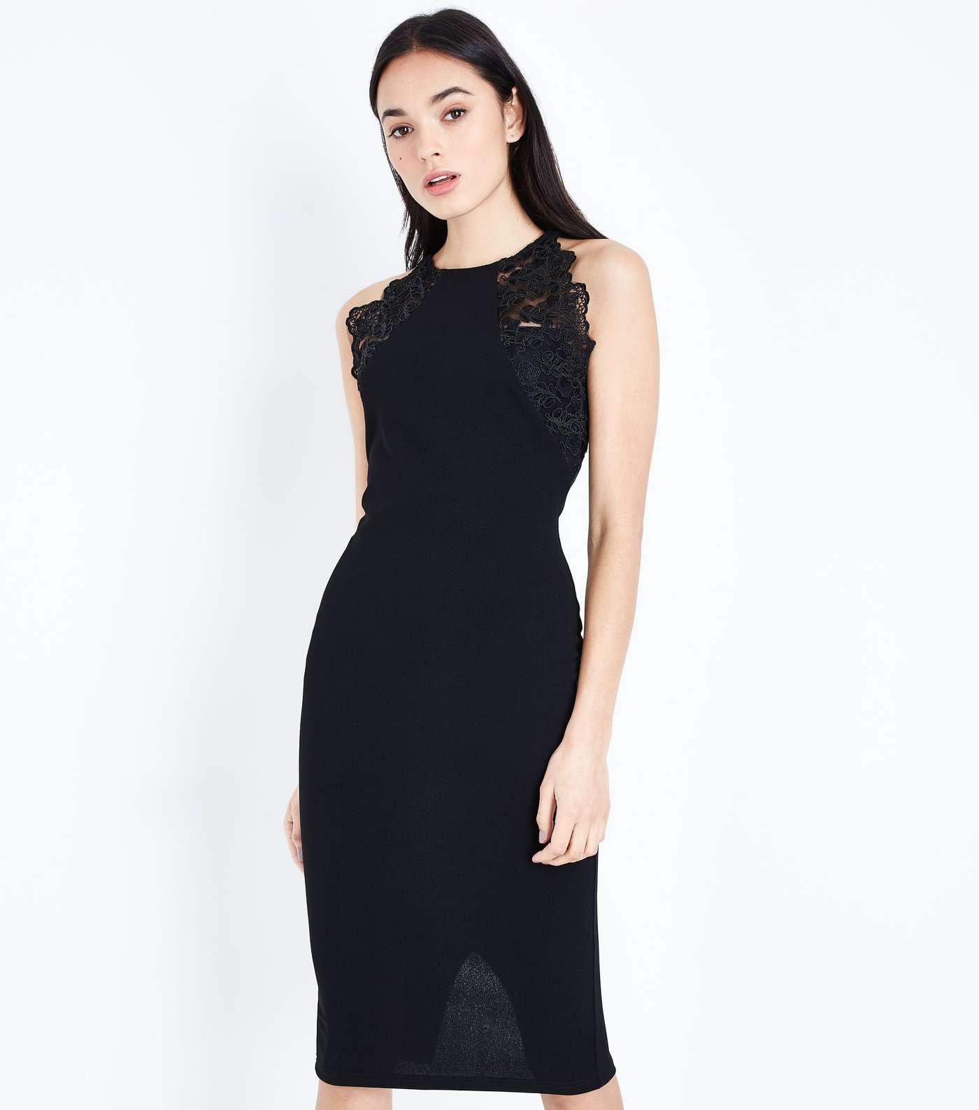 AX Paris Black Lace Trim Sleeveless Midi Dress