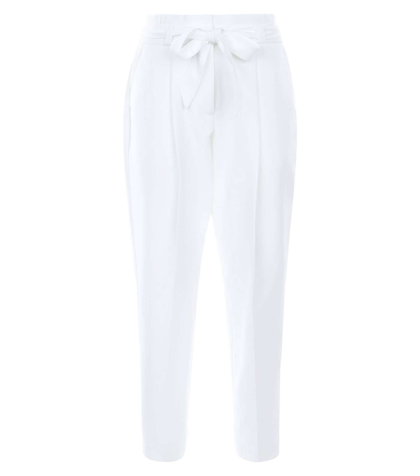 White Paperbag Trousers Image 4