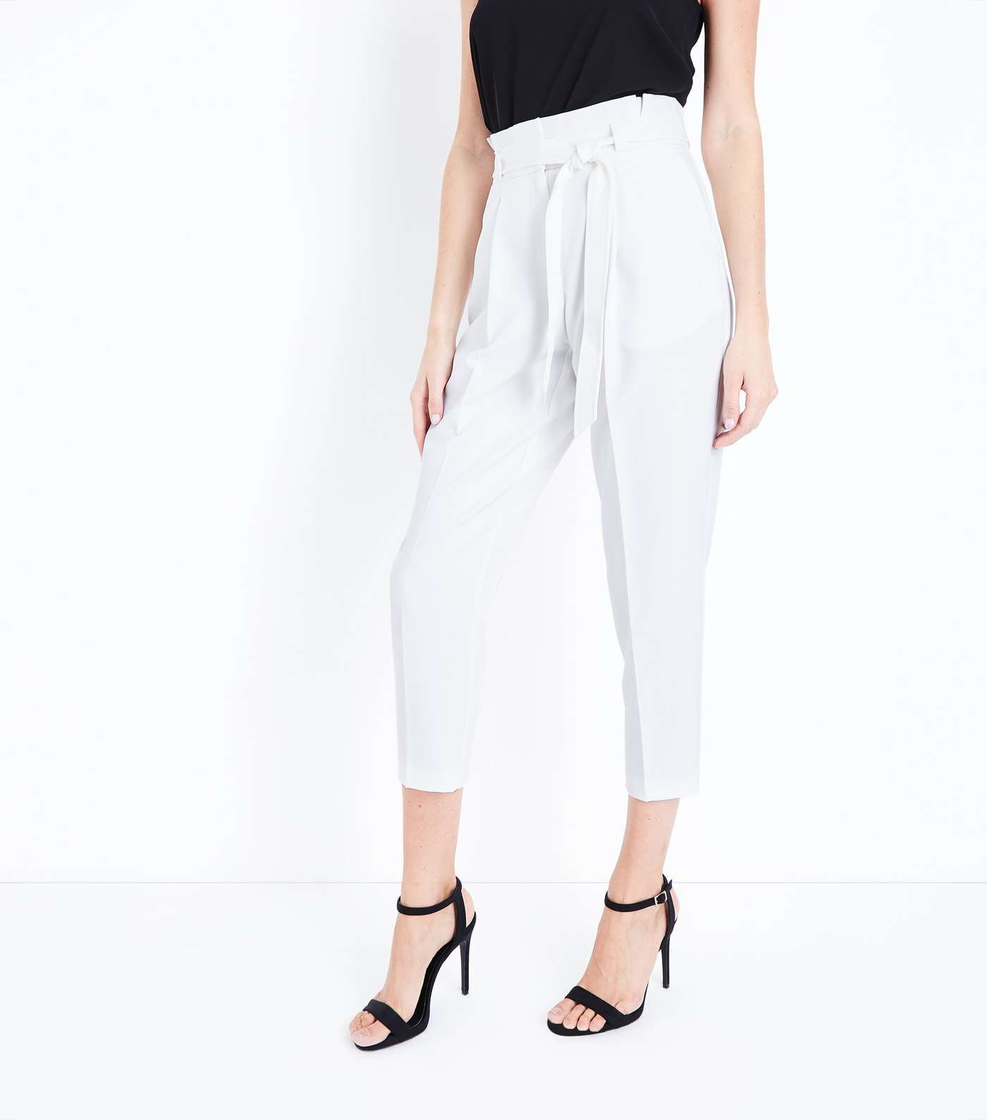 White Paperbag Trousers Image 2