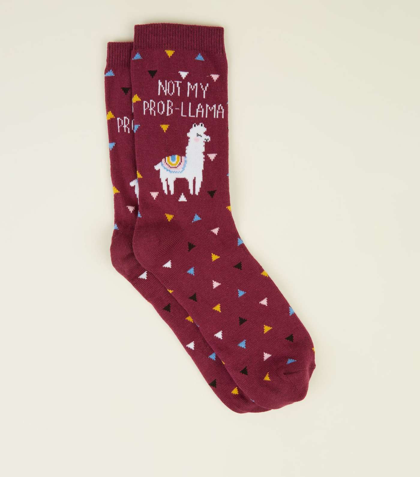 Purple Not My Prob-Llama Pattern Socks