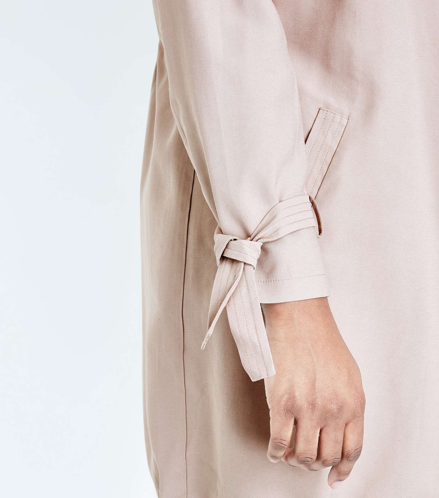 Curves Pale Pink Waterfall Collar Duster Jacket Image 5