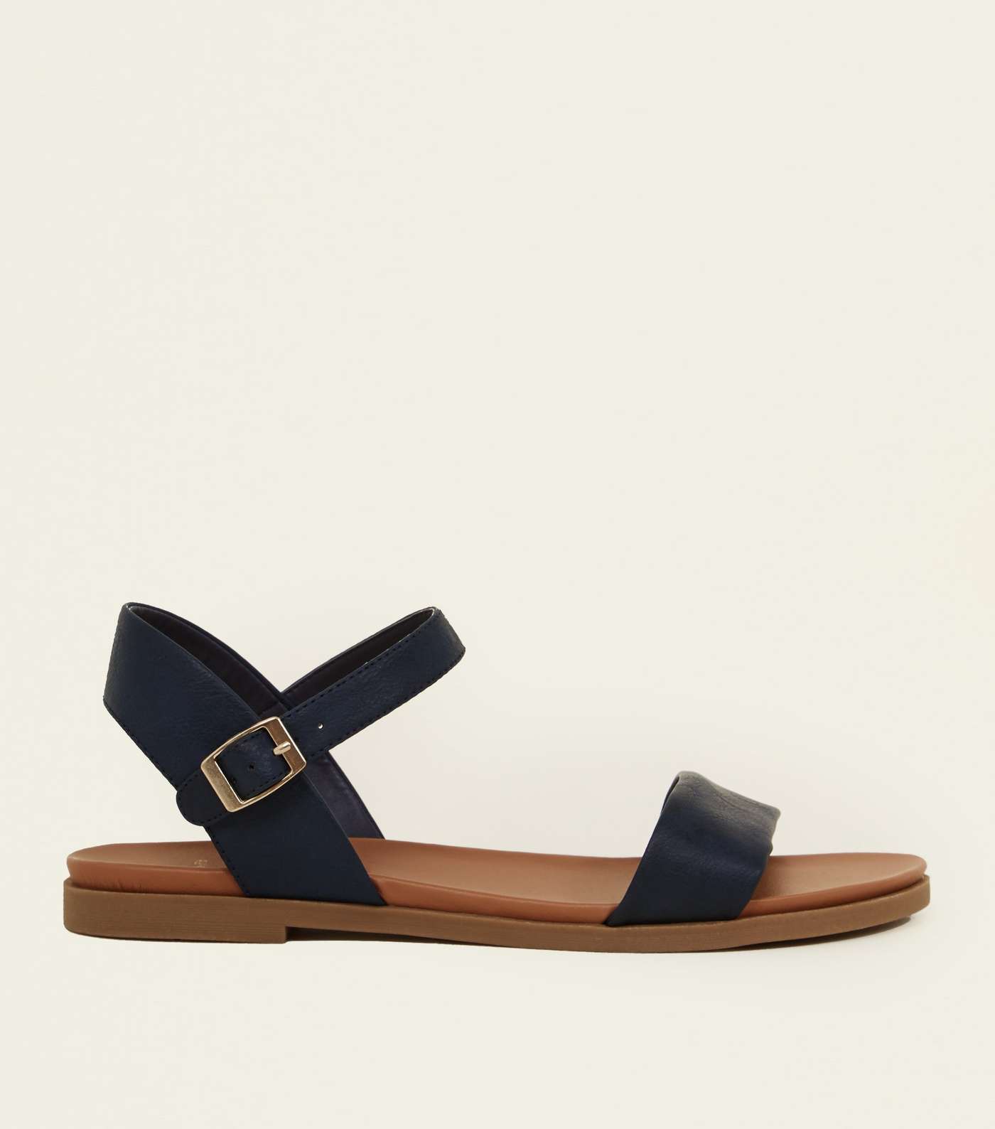 Wide Fit Navy Flat Sandals