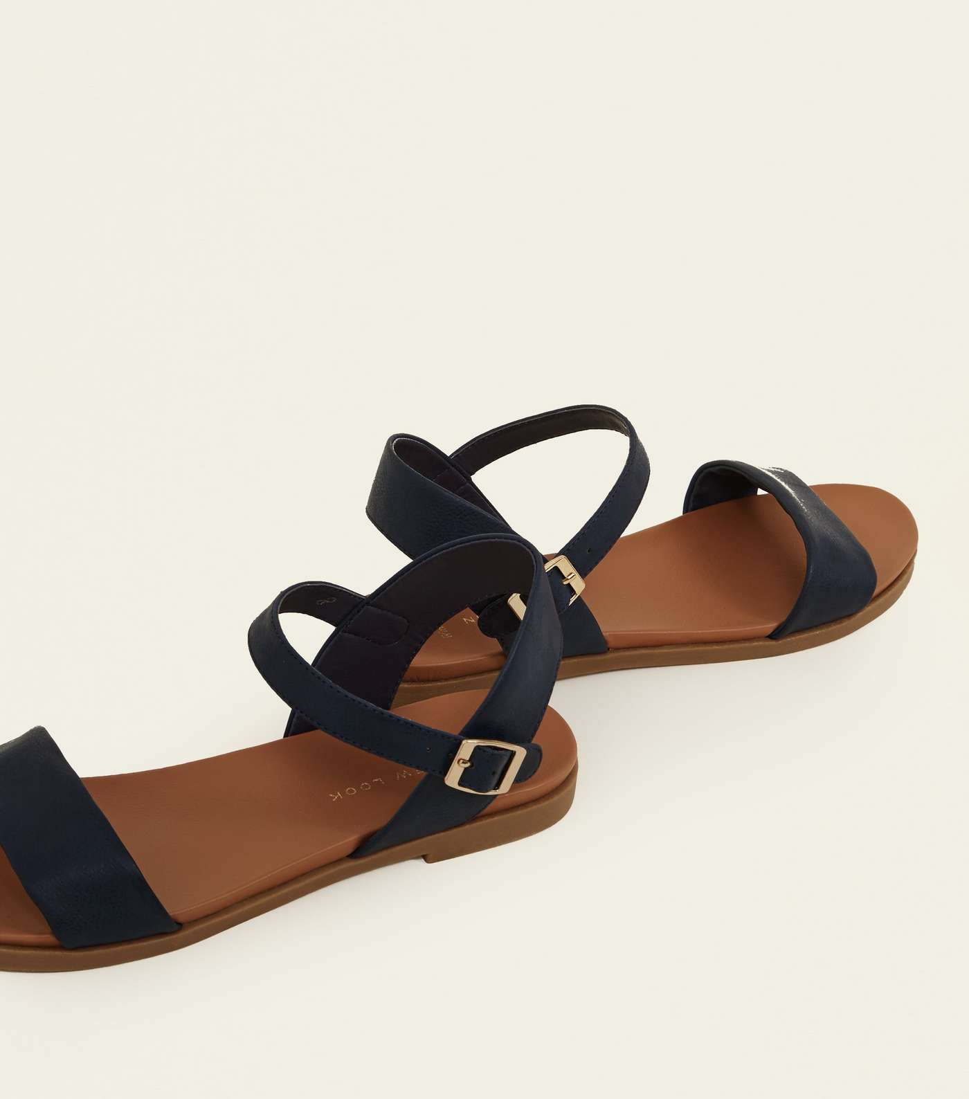 Wide Fit Navy Flat Sandals Image 3