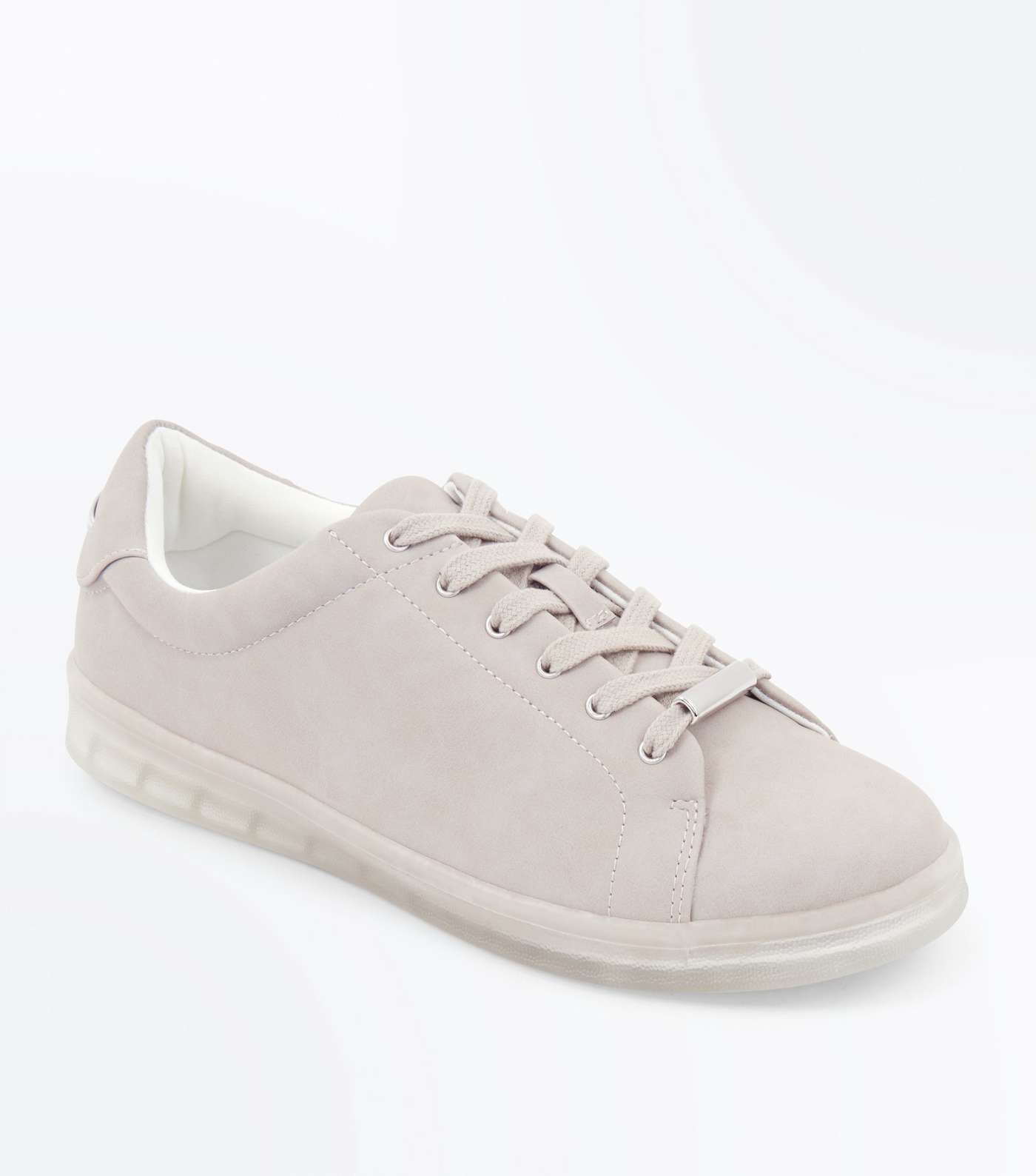 Grey Clear Sole Lace Up Trainers
