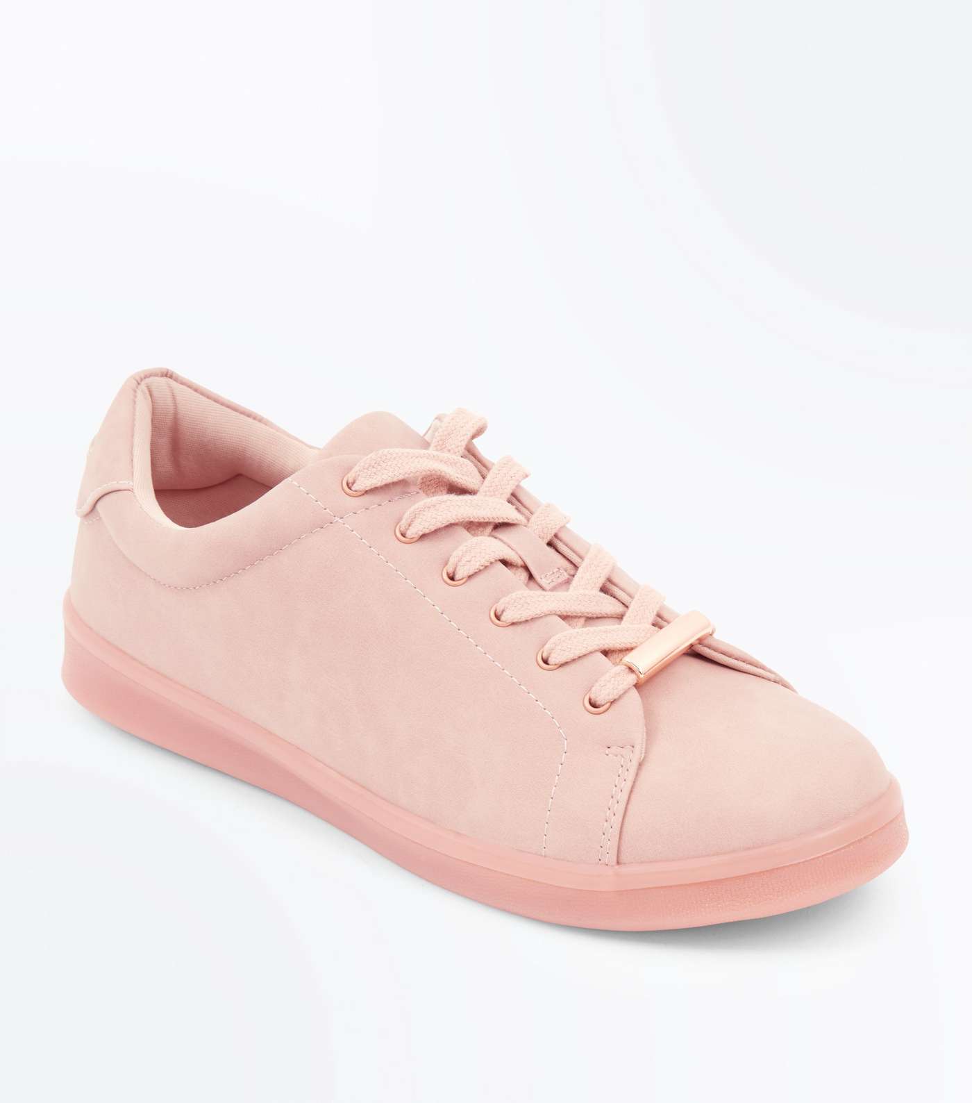 Pink Clear Sole Lace Up Trainers