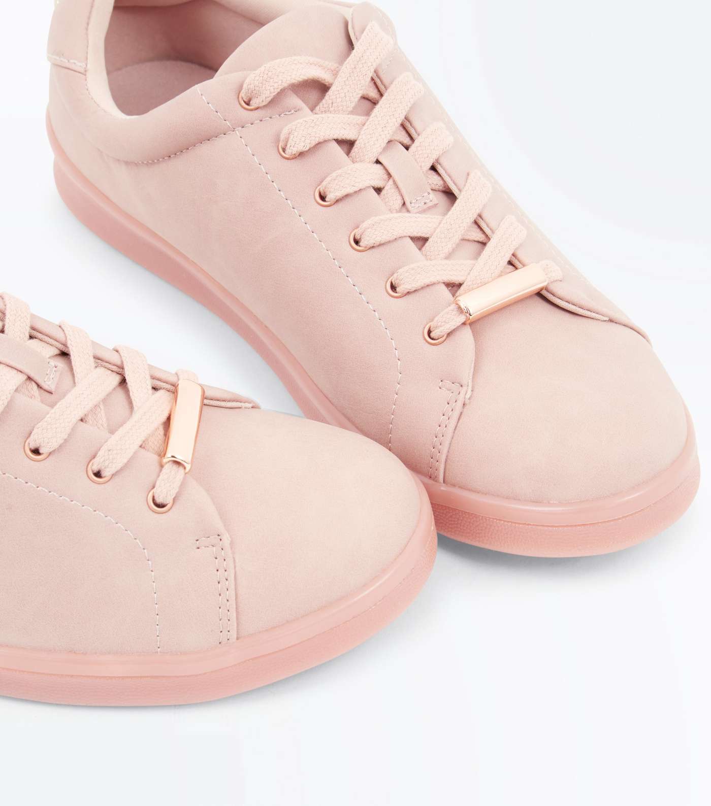 Pink Clear Sole Lace Up Trainers Image 3