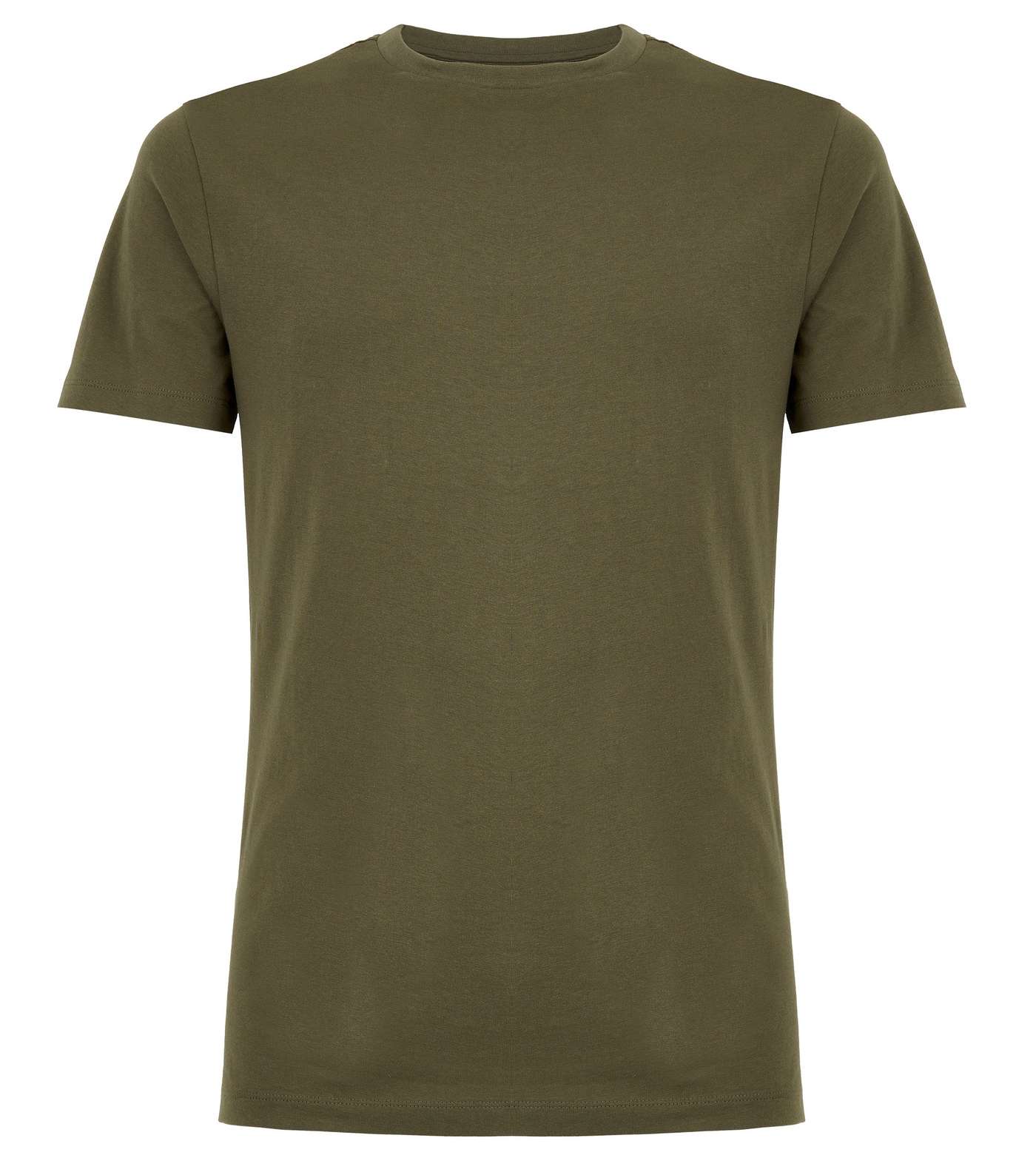 Khaki Muscle Fit T-Shirt Image 4