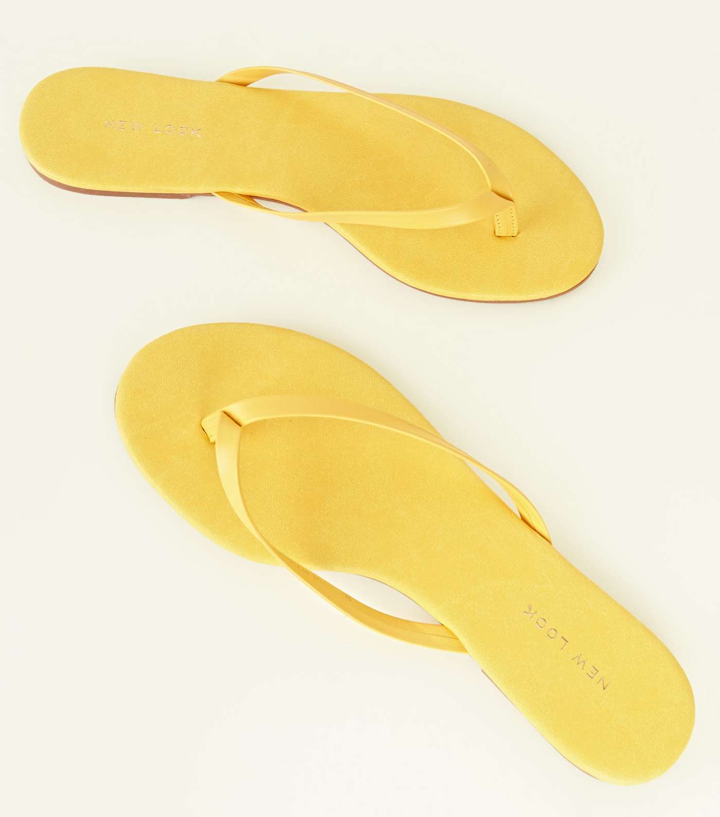 Mustard Leather Flip Flops Image 4