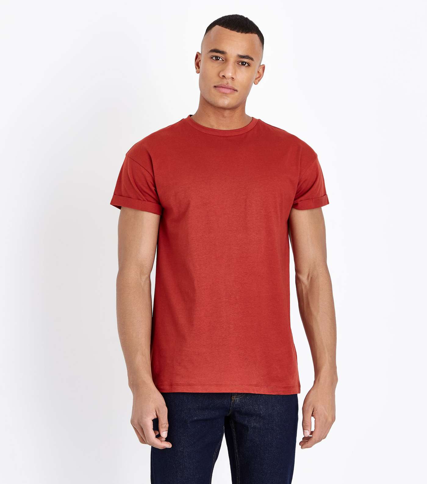 Rust Rolled Sleeve T-Shirt