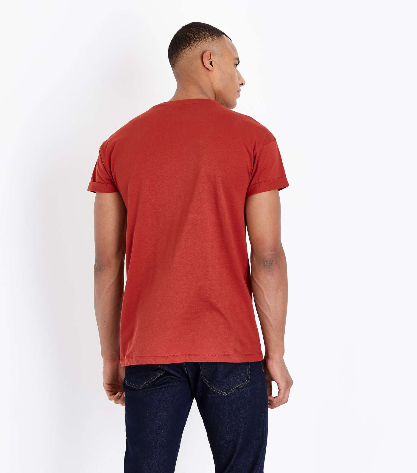 Rust Rolled Sleeve T-Shirt Image 3