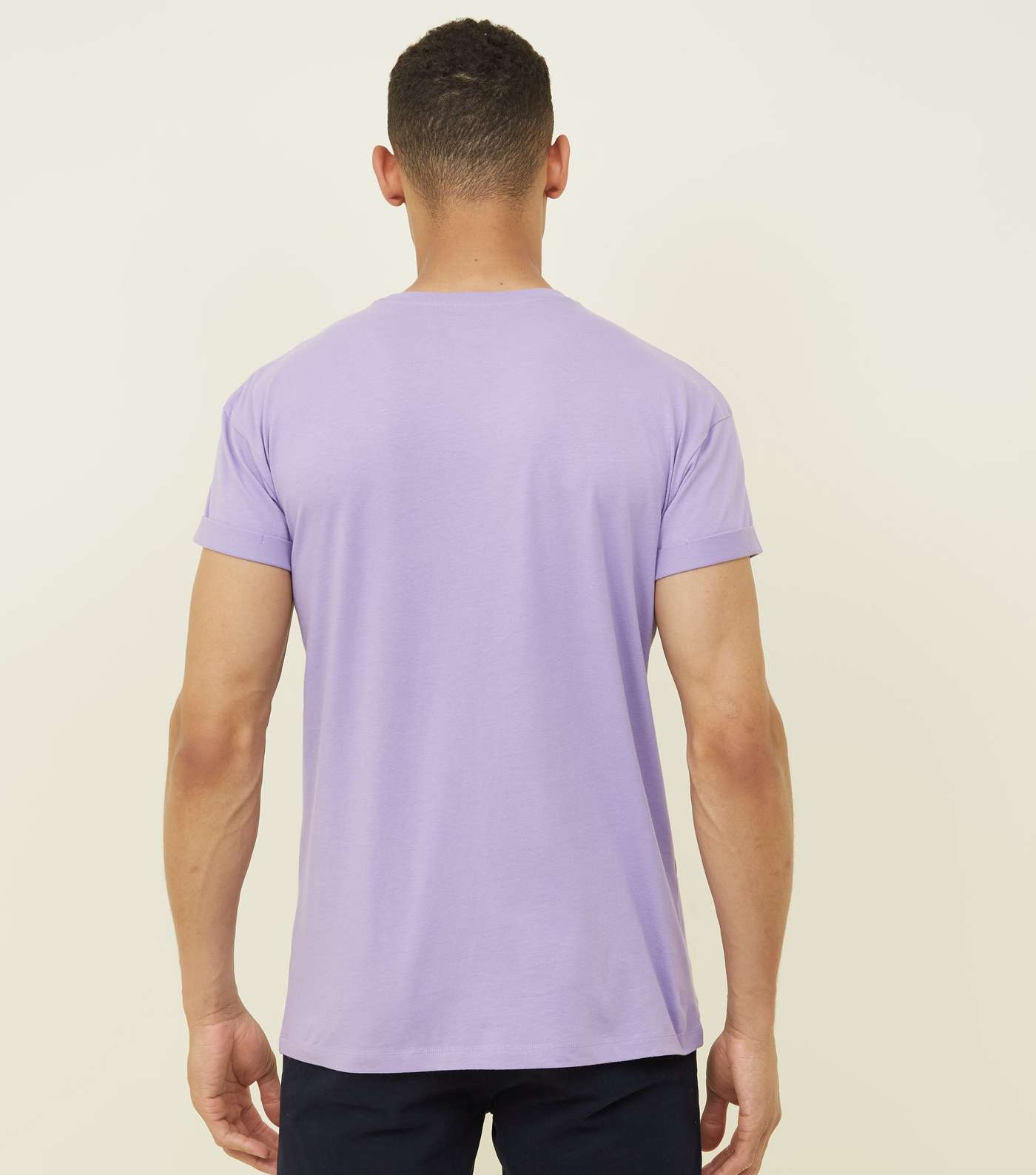 Purple Rolled Sleeve T-Shirt Image 3