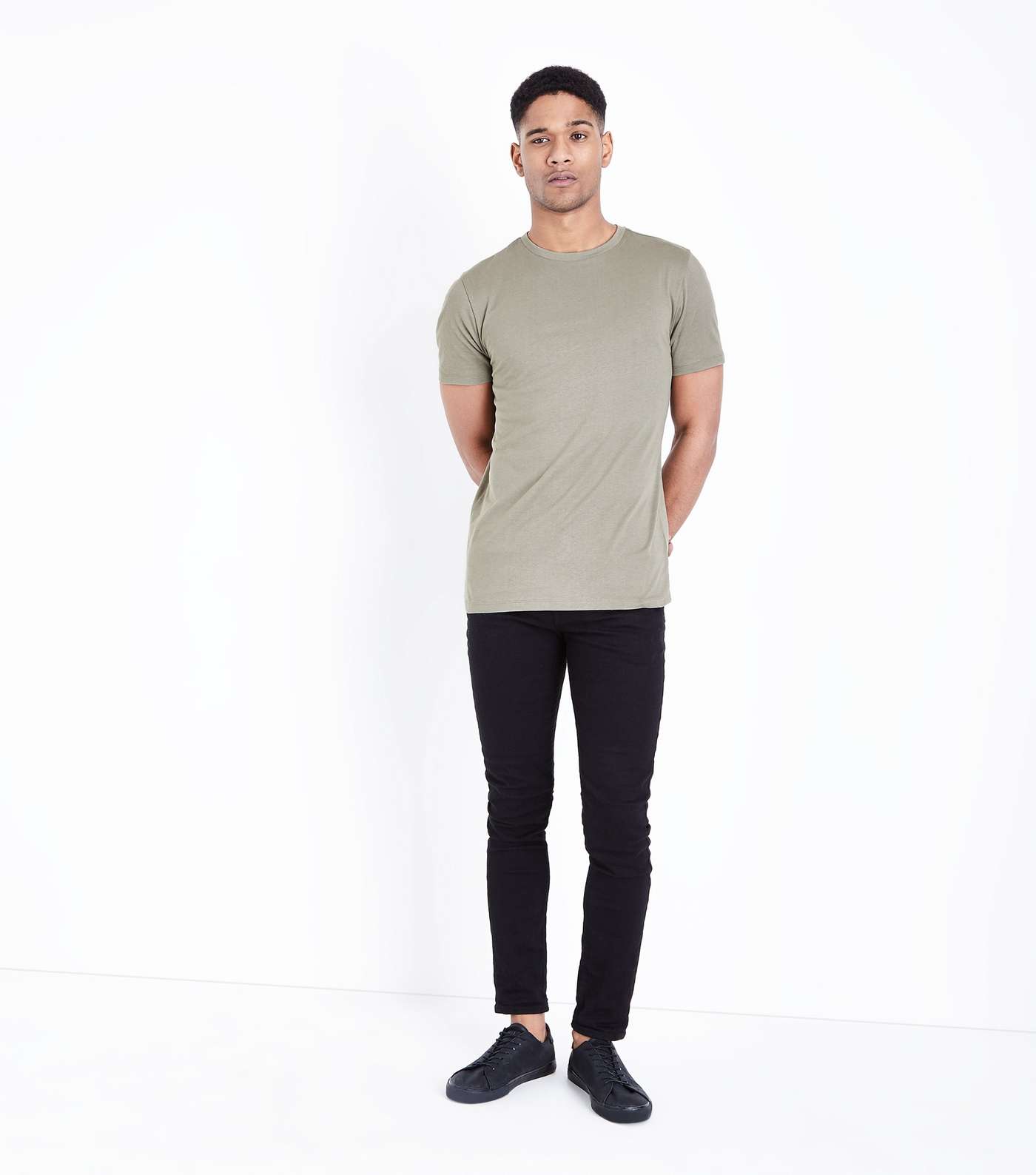 Olive Short Sleeve Muscle Fit T-Shirt Image 2