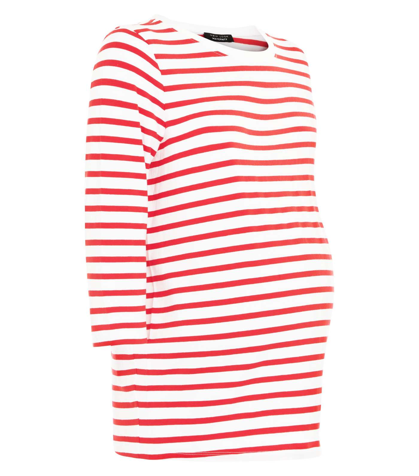 Maternity Red Stripe 3/4 Sleeve T-Shirt Image 4