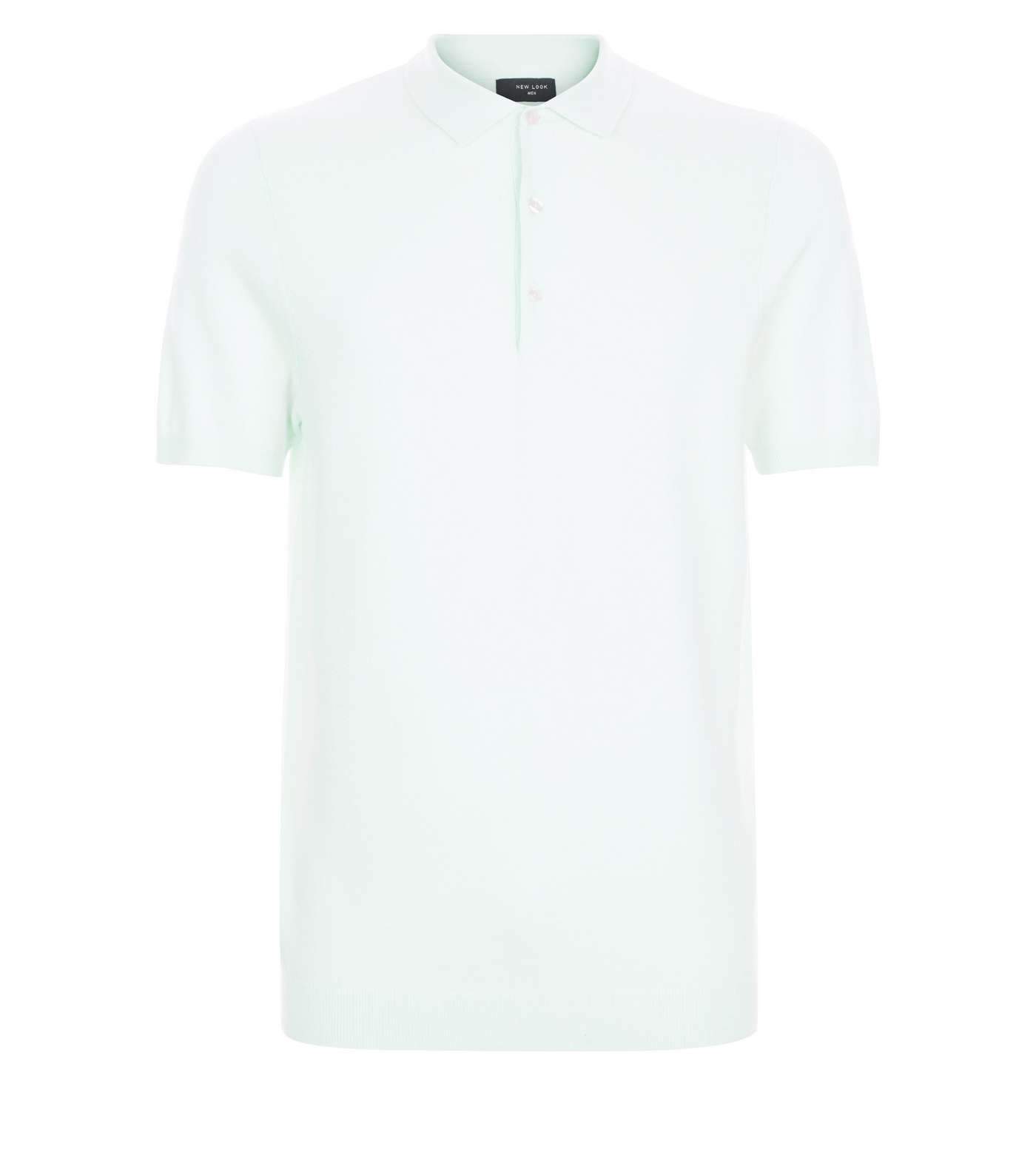 Mint Green Knit Slim Fit Polo Shirt Image 3