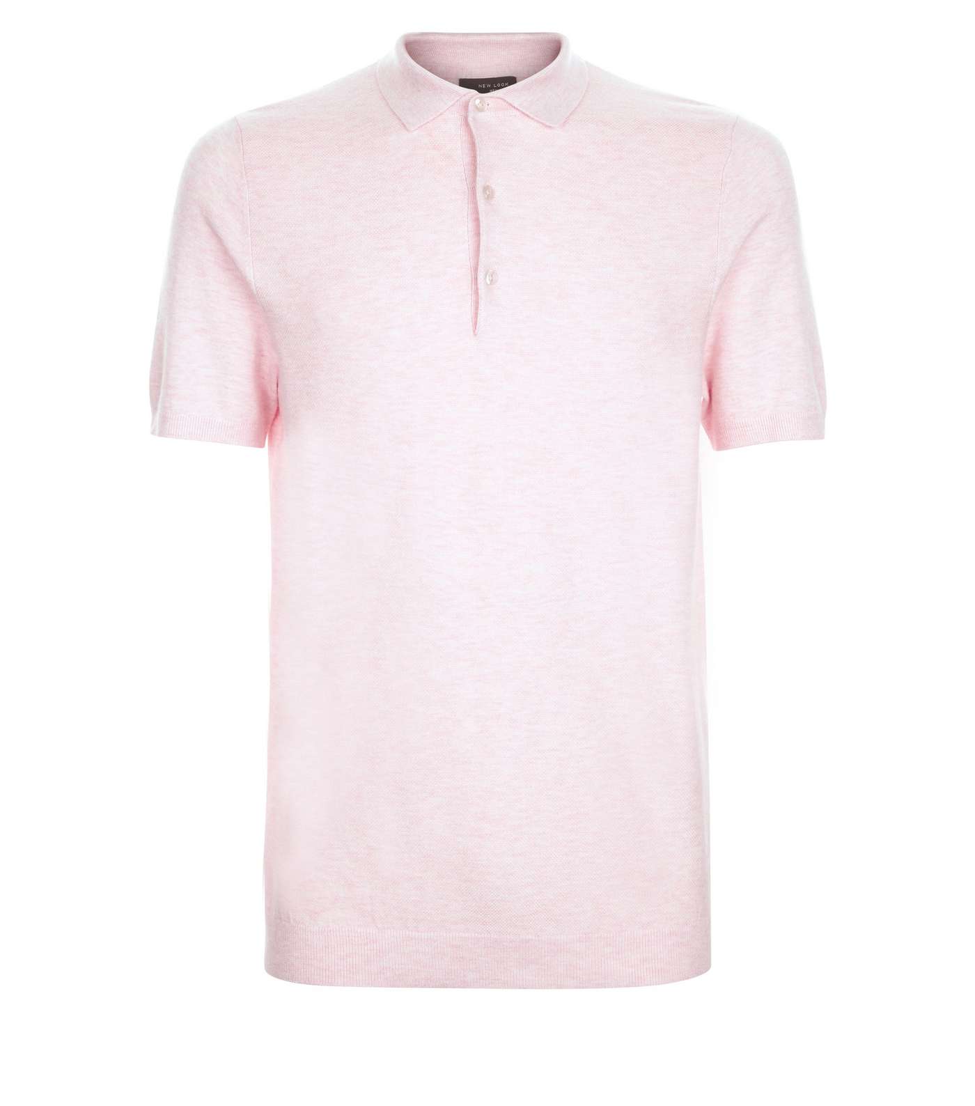 Pink Knit Slim Fit Polo Shirt Image 4
