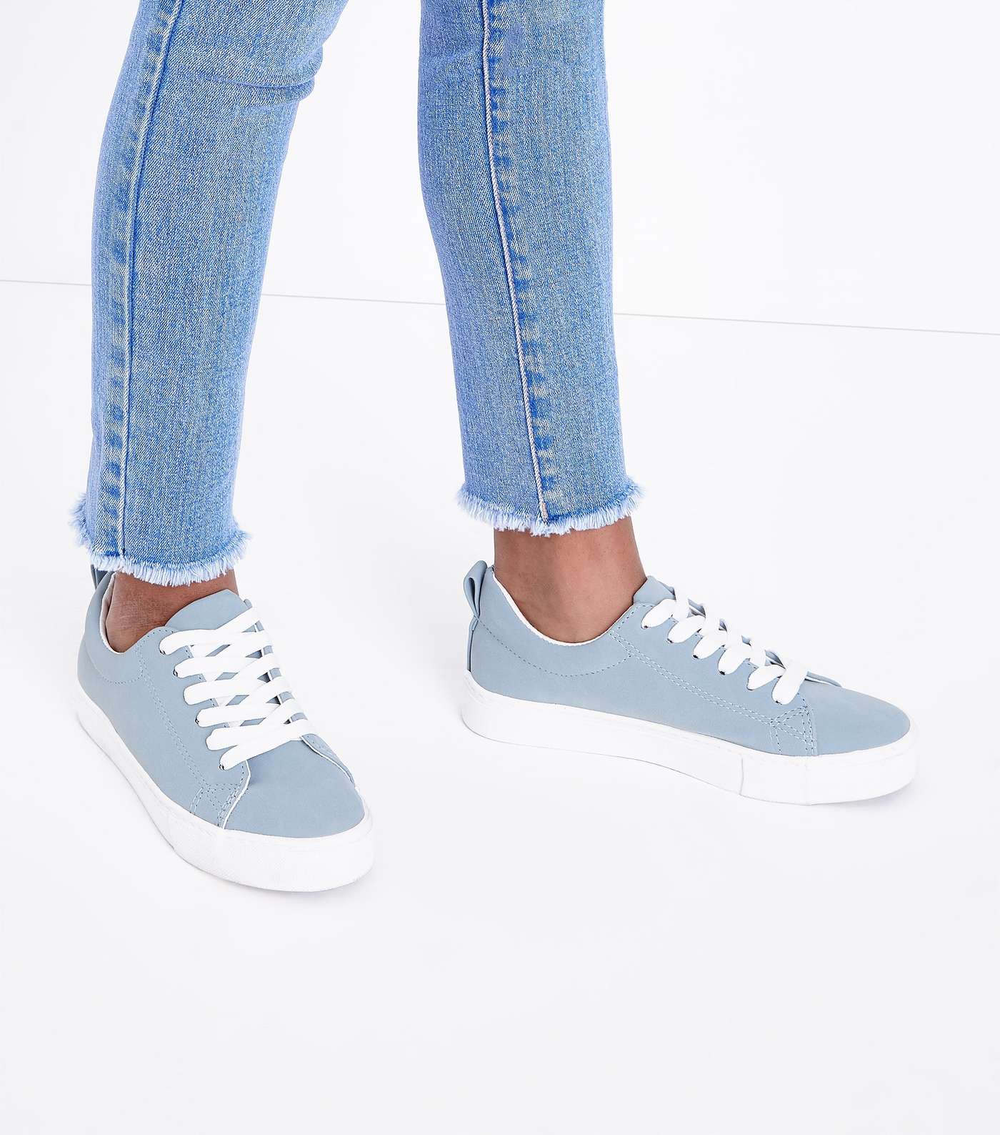 Girls Grey Lace Up Trainers Image 2