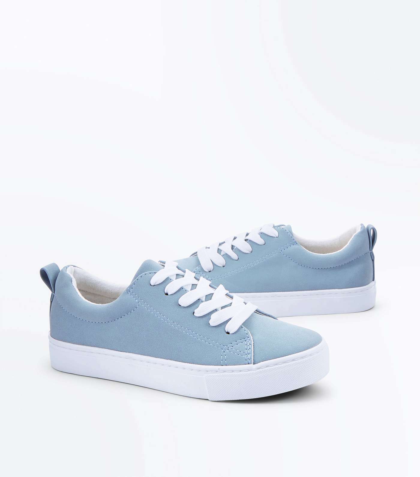 Girls Grey Lace Up Trainers Image 4