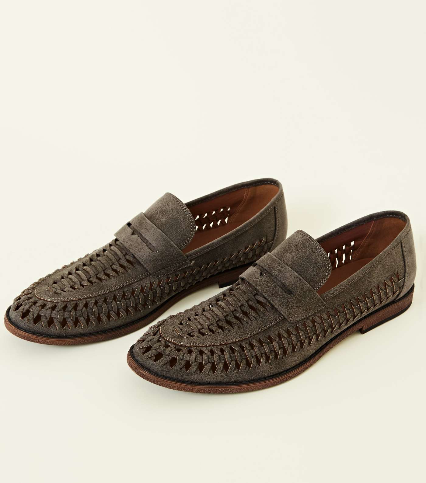 Dark Grey Woven Loafers Image 3