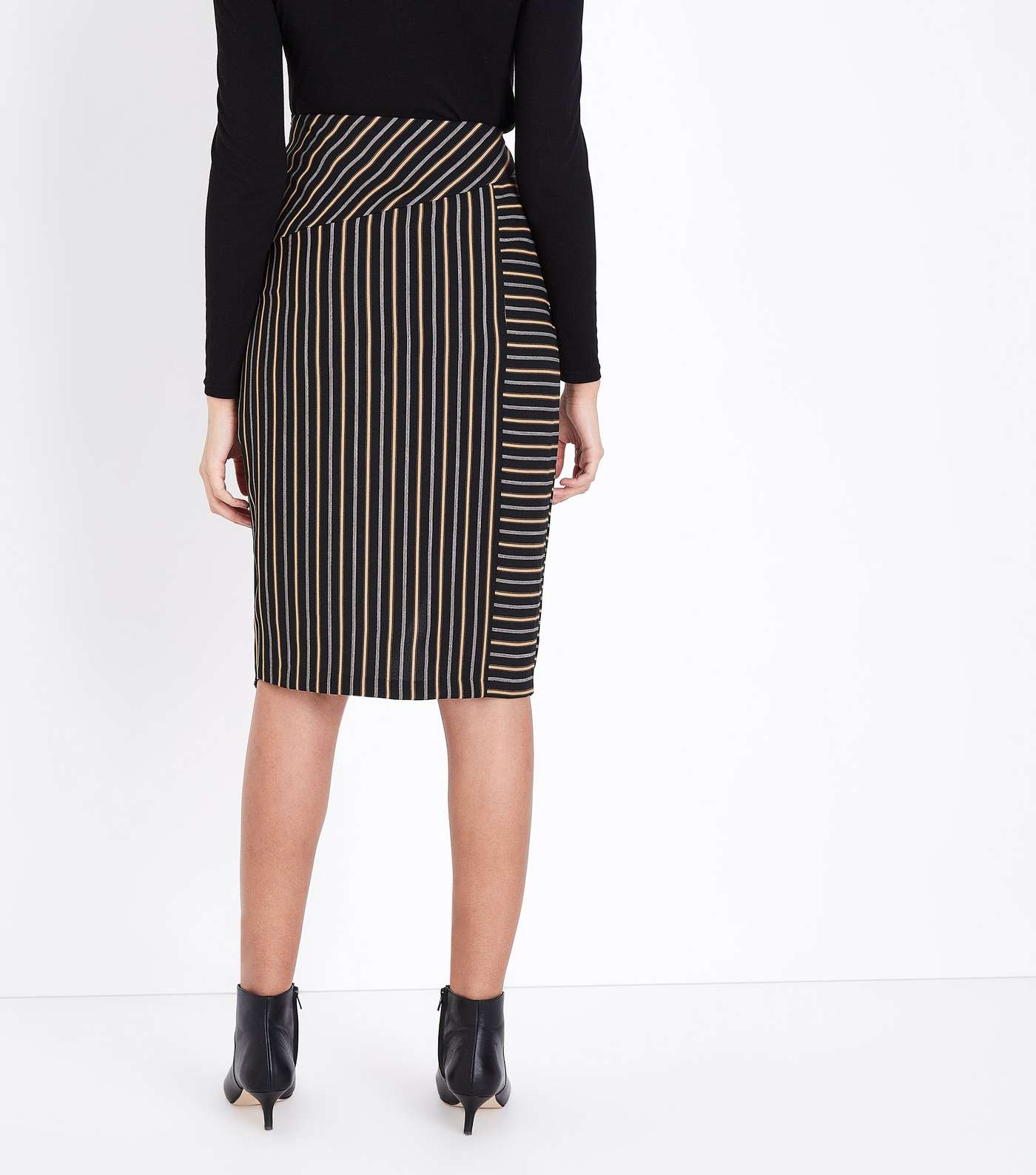 Black Stripe Pencil Skirt Image 3