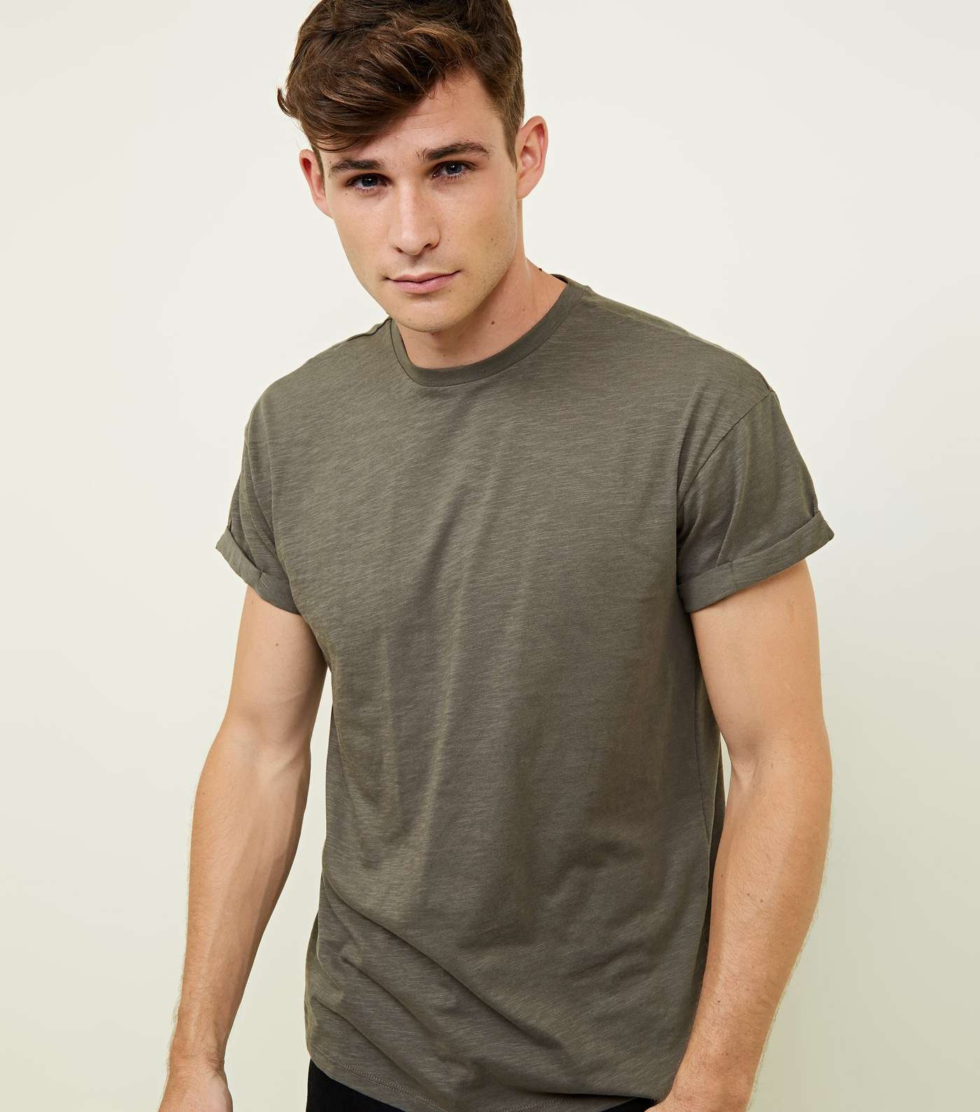 Khaki Rolled Sleeve T-Shirt