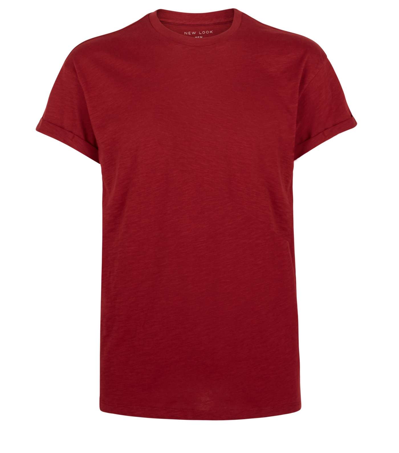 Dark Red Rolled Sleeve T-Shirt Image 4