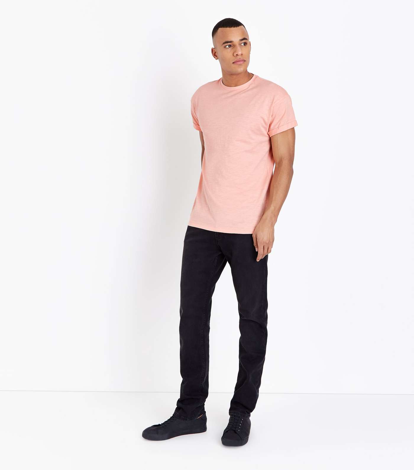 Coral Rolled Sleeve T-Shirt Image 2