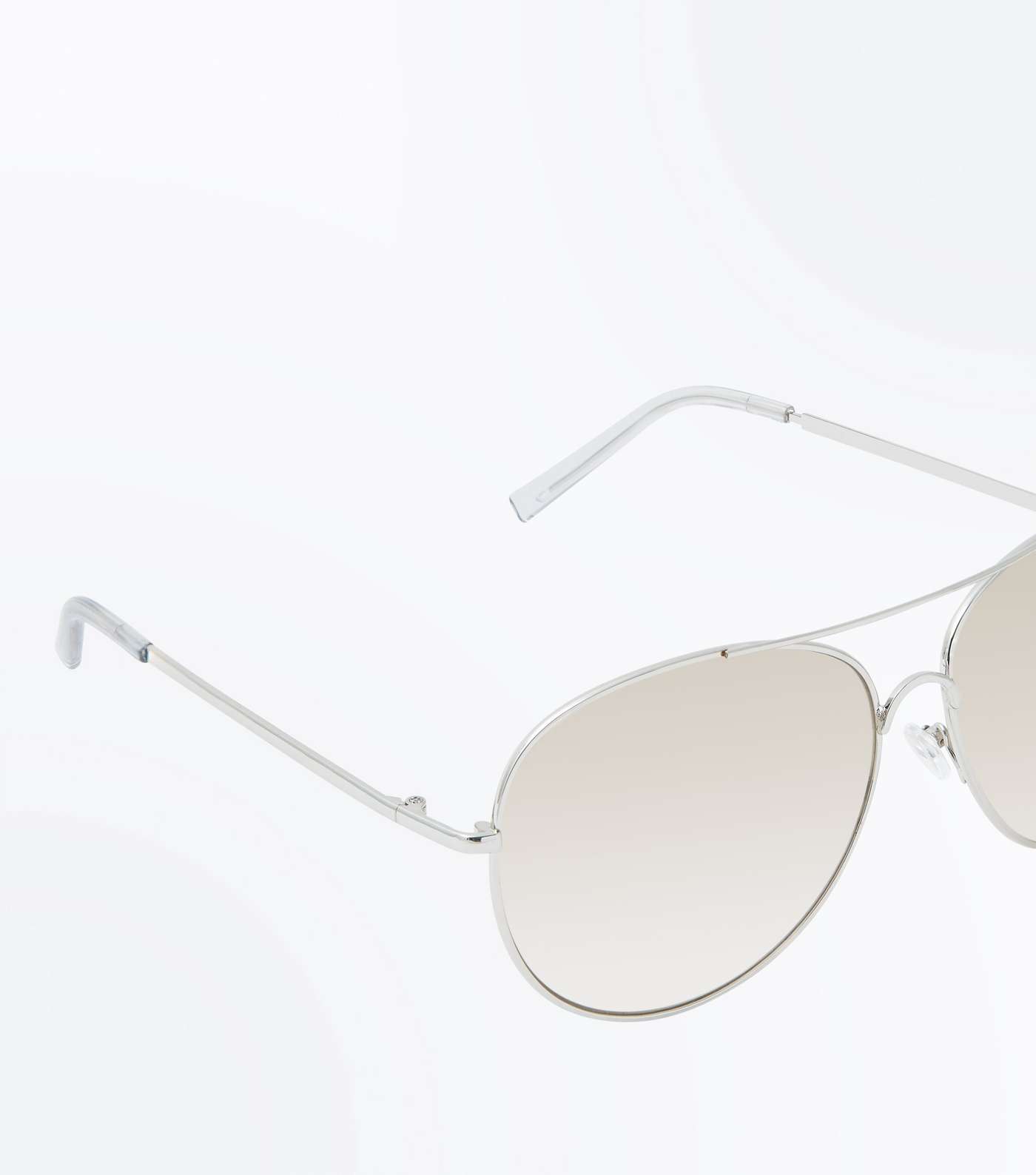 Silver Mirror Lens Aviator Style Sunglasses Image 4