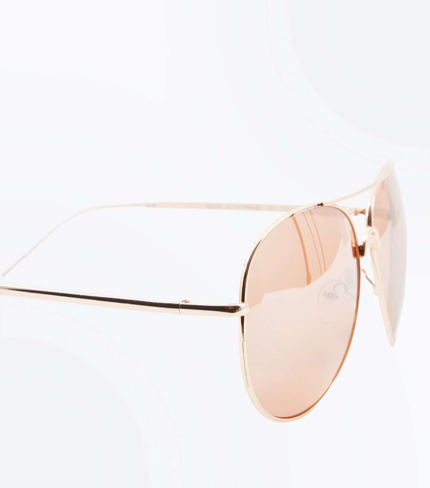 Rose Gold Mirror Lens Aviator Style Sunglasses Image 4
