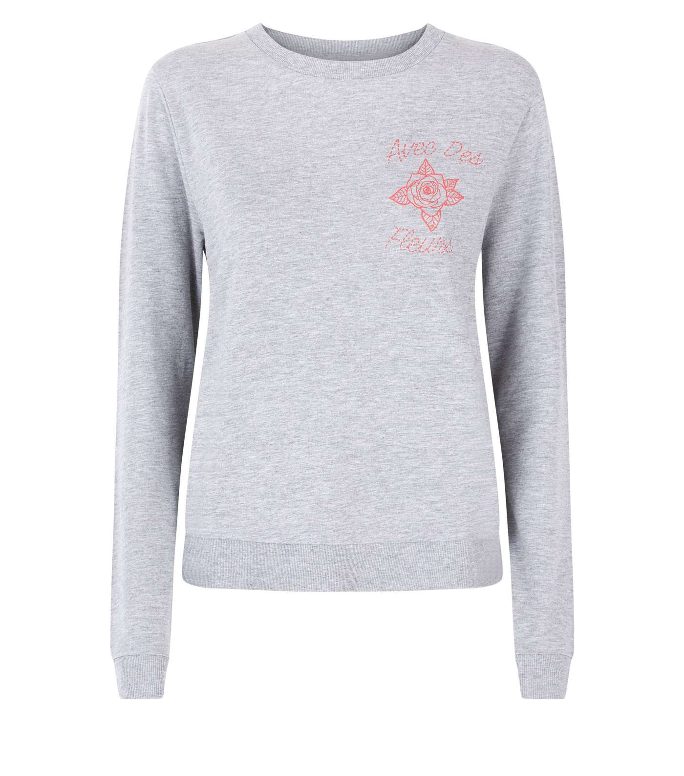 Grey Marl Rose Side Sweatshirt Image 4