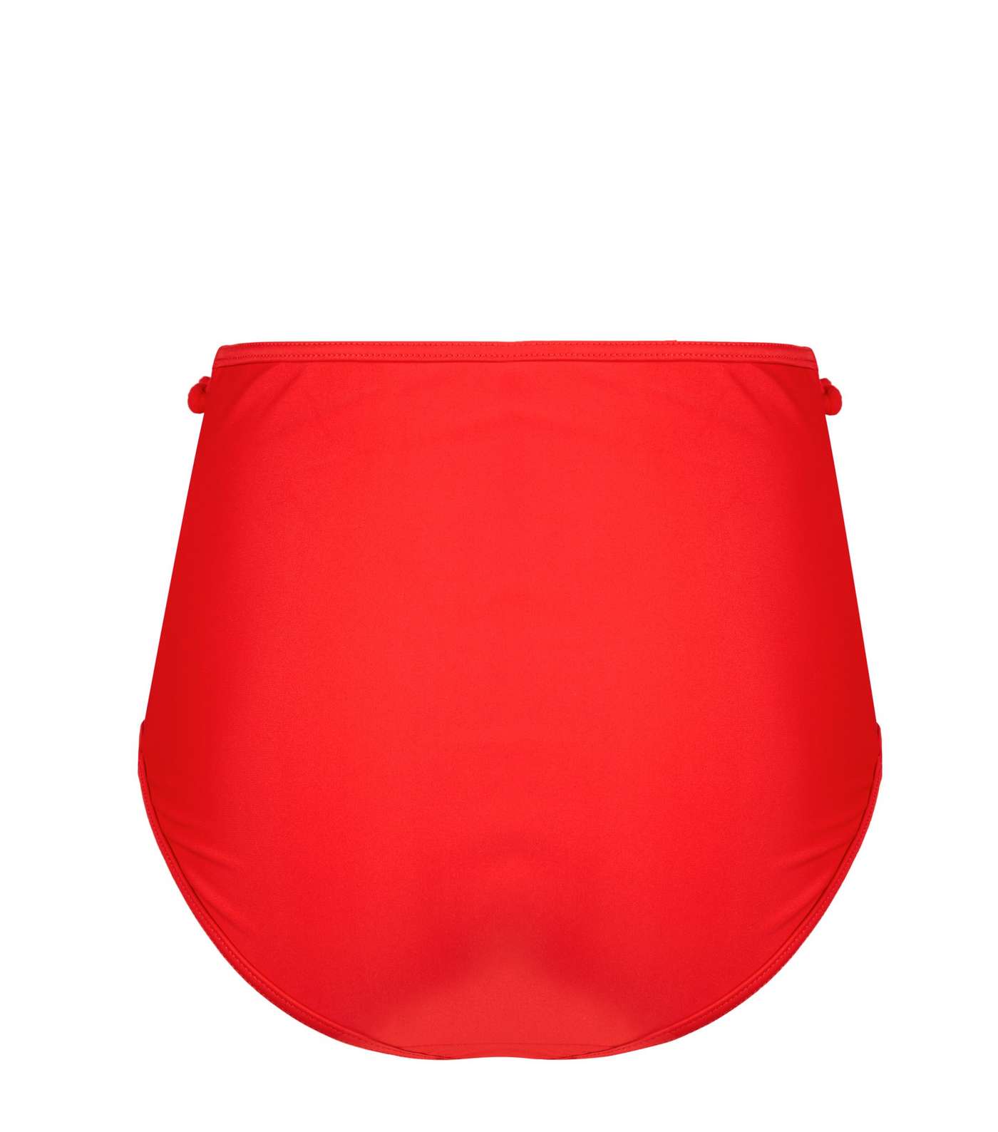 Red Pom Pom High Waist Bikini Bottoms  Image 5