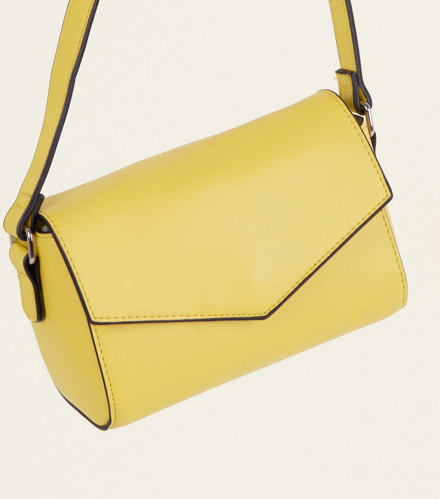 Yellow Leather-Look Envelope Cross Body Bag Image 4