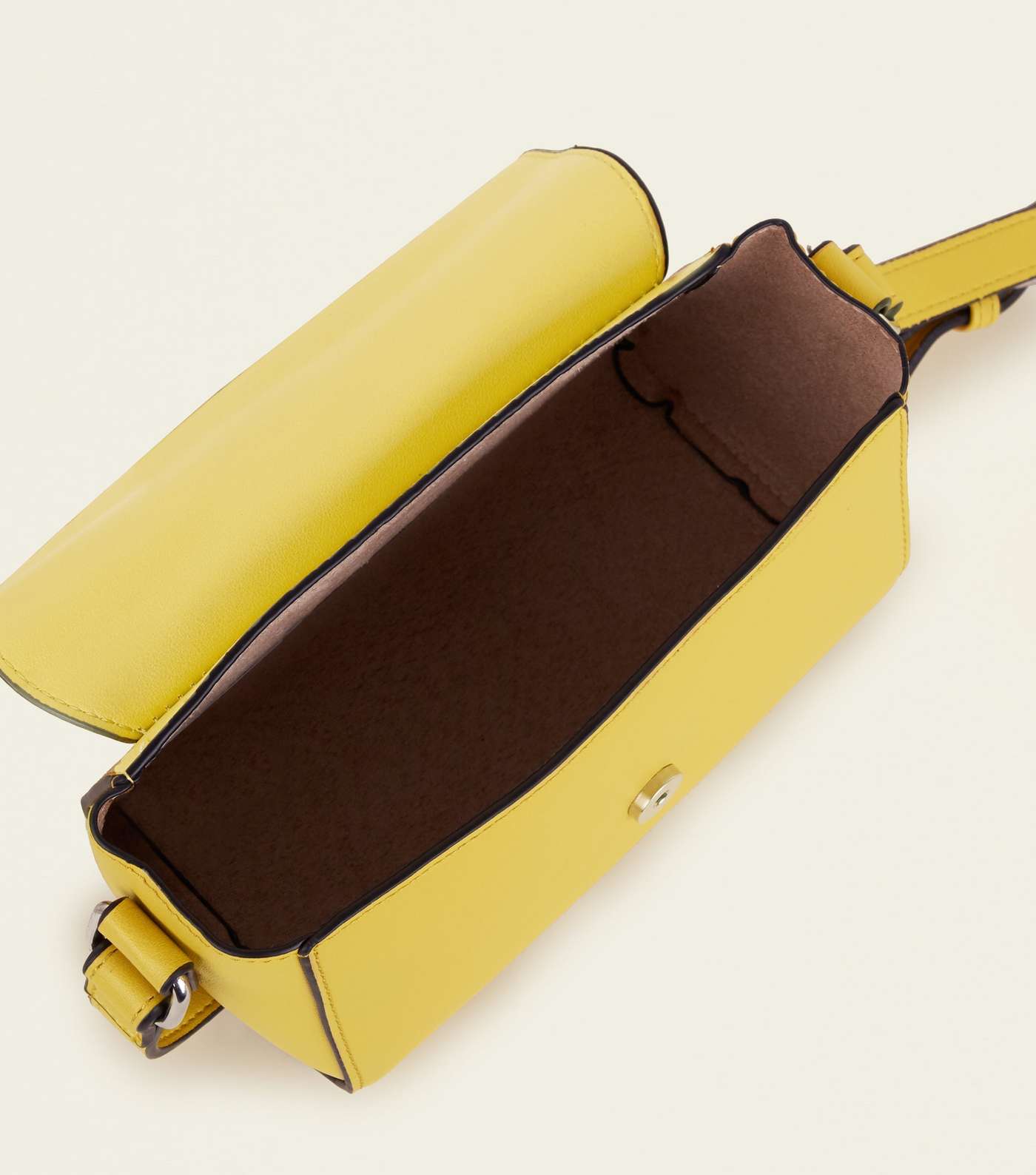 Yellow Leather-Look Envelope Cross Body Bag Image 6