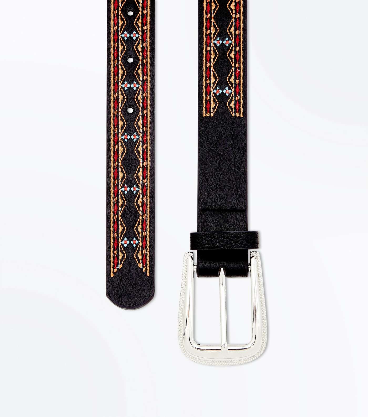 Black Embroidered Belt