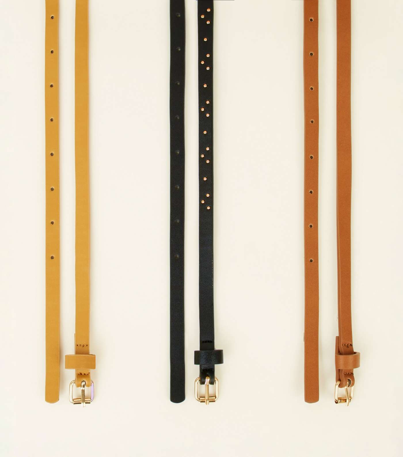 3 Pack Multicoloured Skinny Belt Image 3