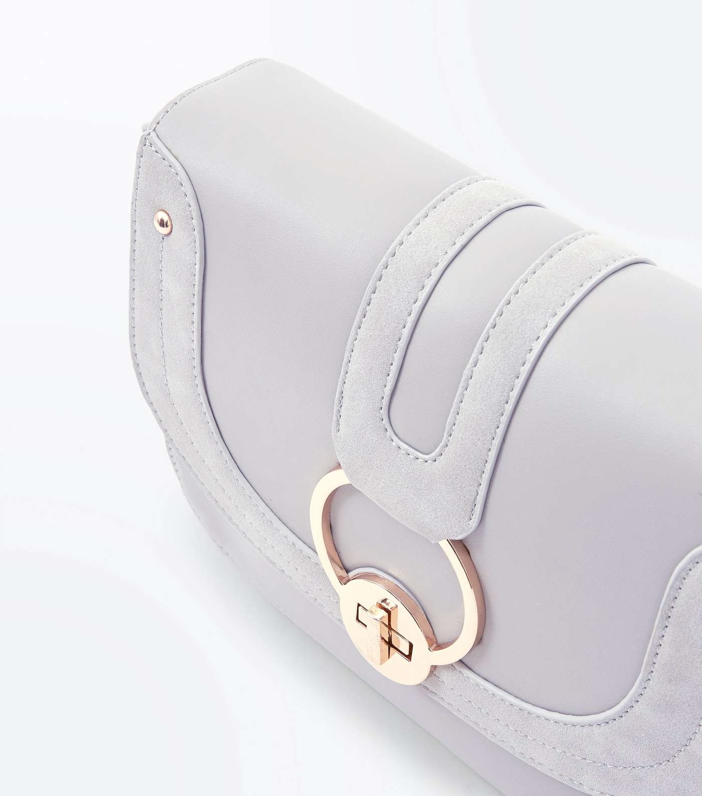 Pale Grey Lock Shoulder Bag Image 4