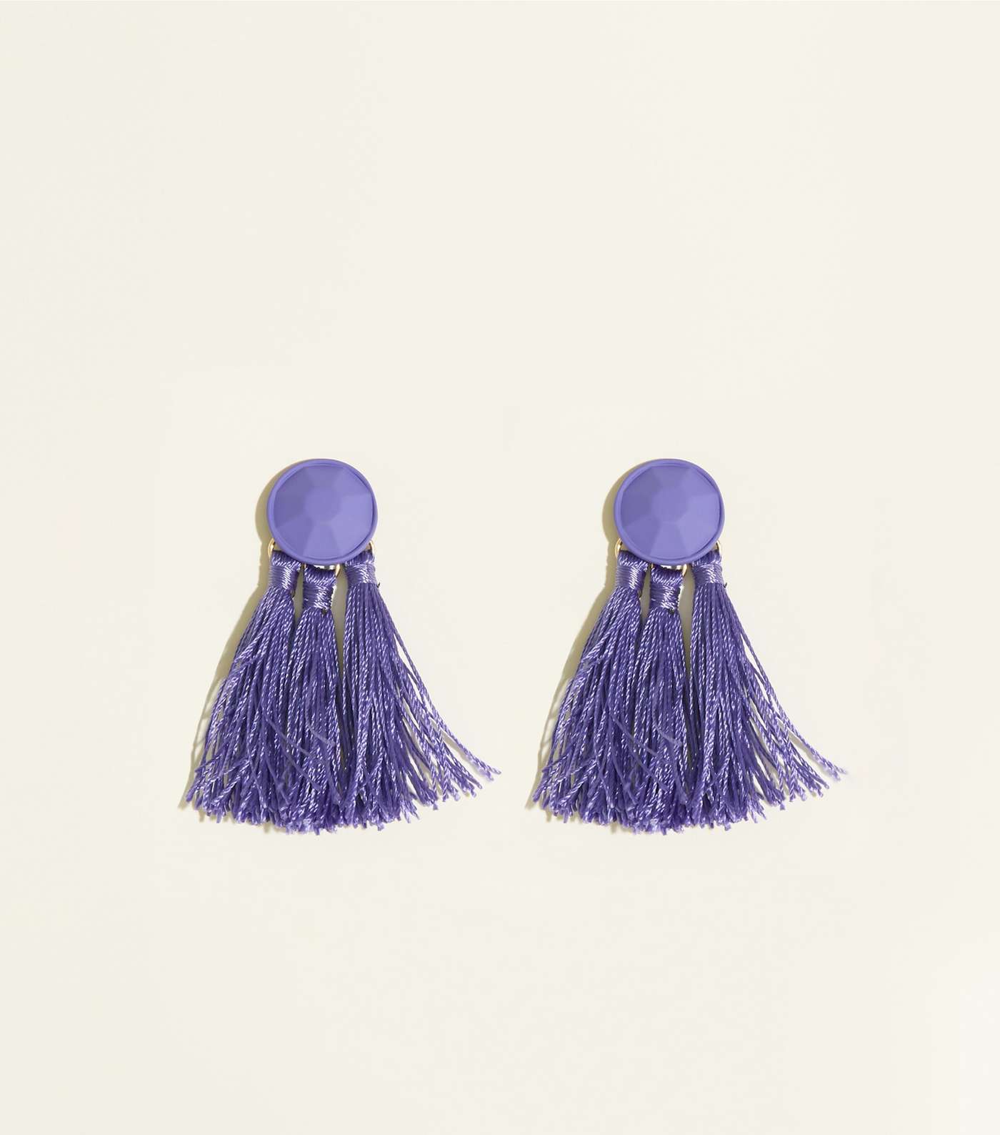 Purple Tassel Coated Stud Earrings 
