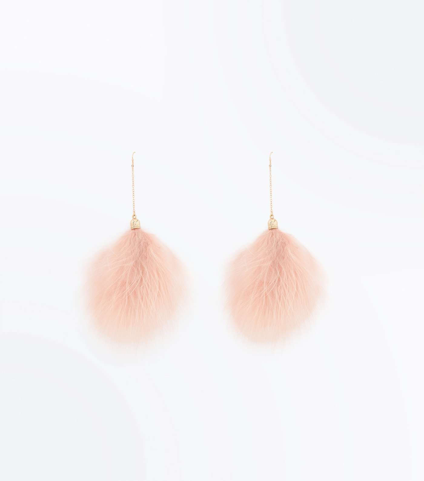 Pale Pink Feather Drop Earrings