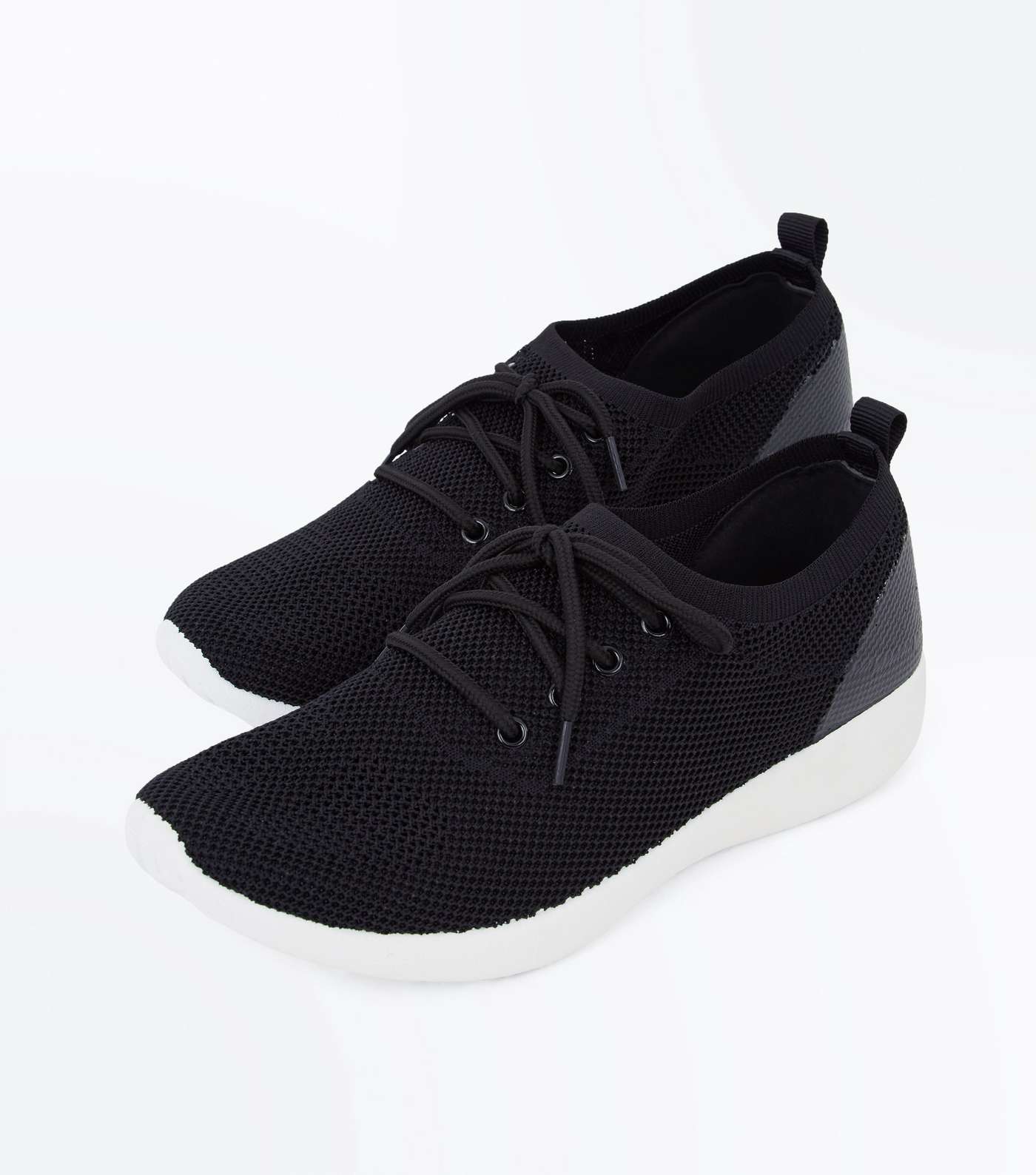 Black Knit Trainers Image 4