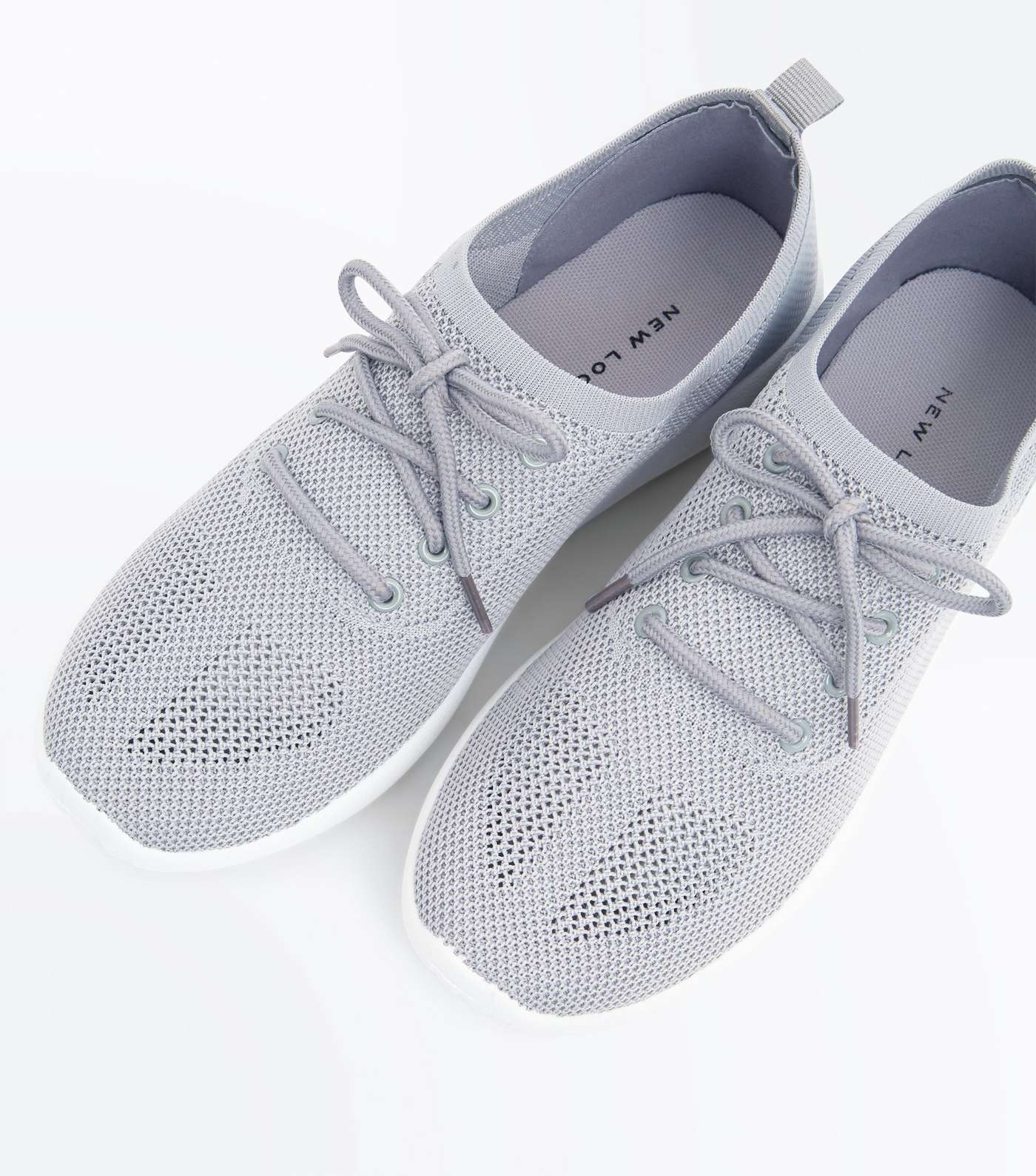 Grey Knit Trainers Image 4